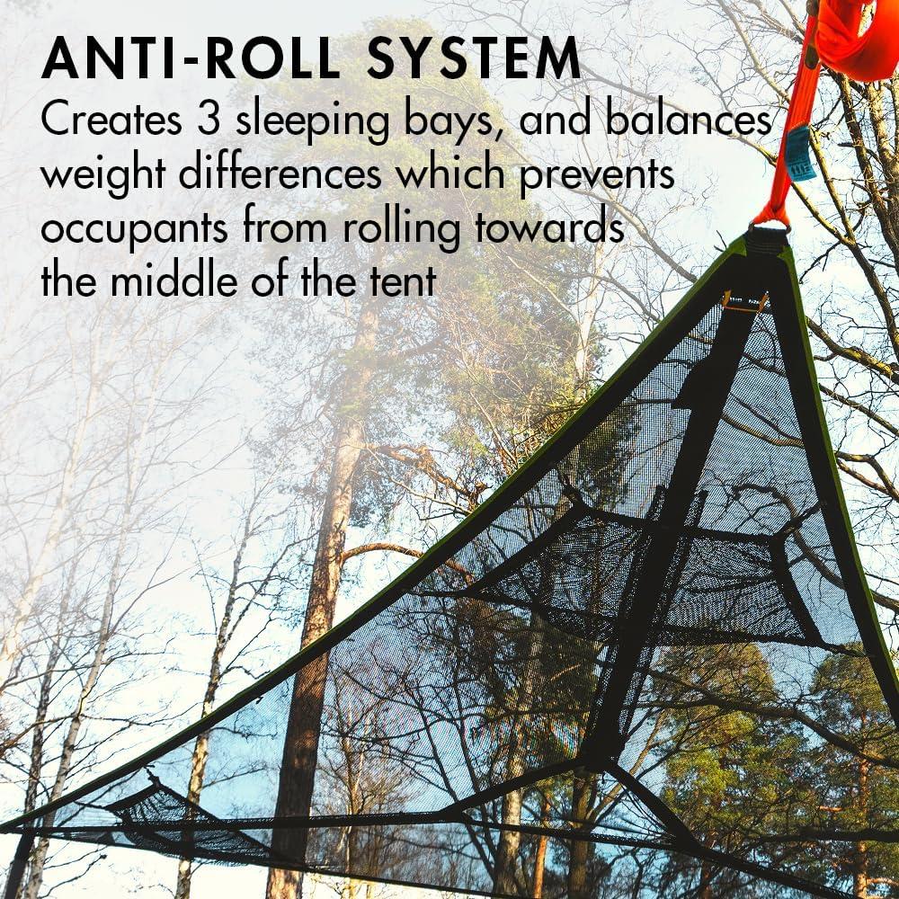 Hamaca Gigante Tentsile Trillium XL para 6 Personas, Malla Negra