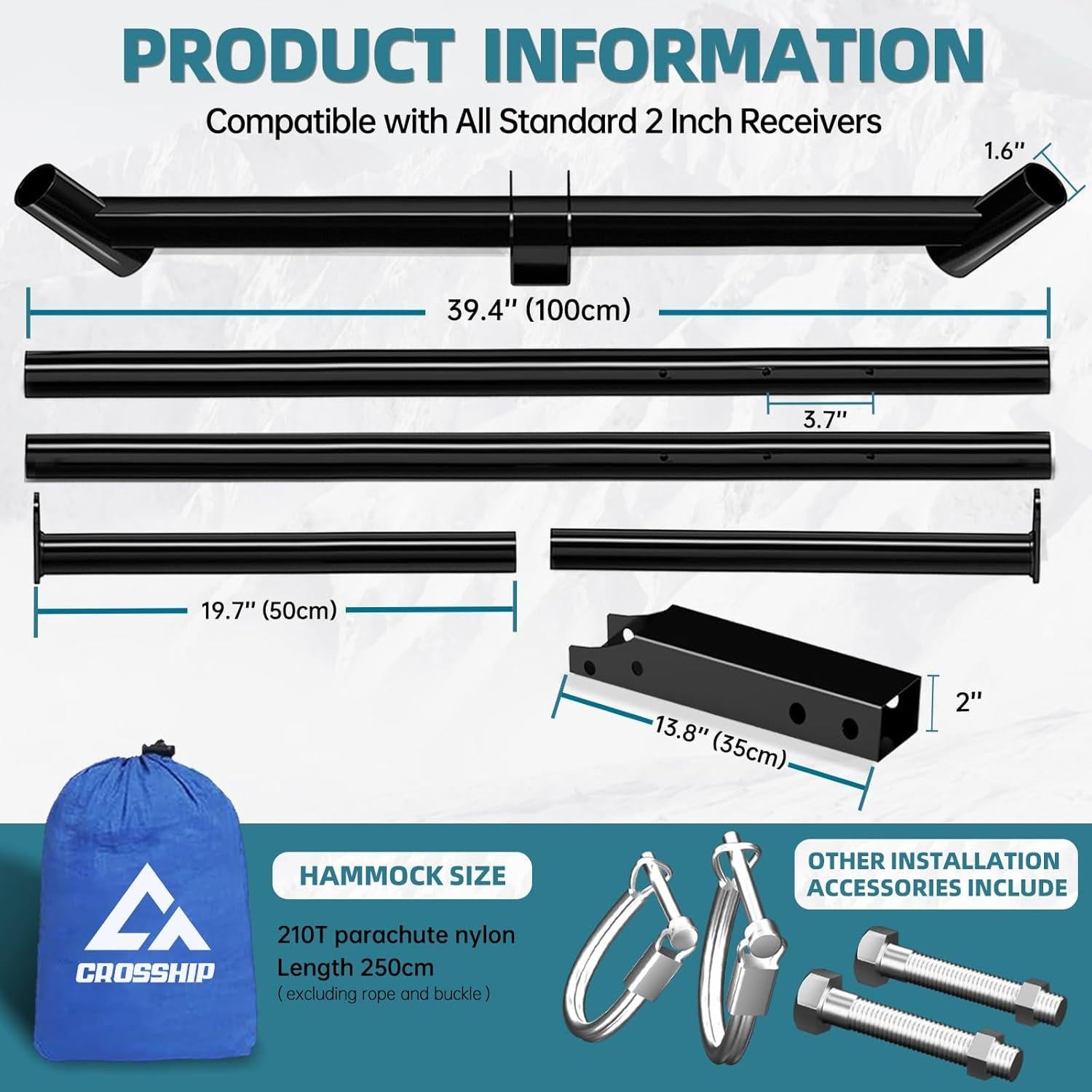 Soporte de Hamaca CROSSHIP con Hamaca de Nylon 159kg
