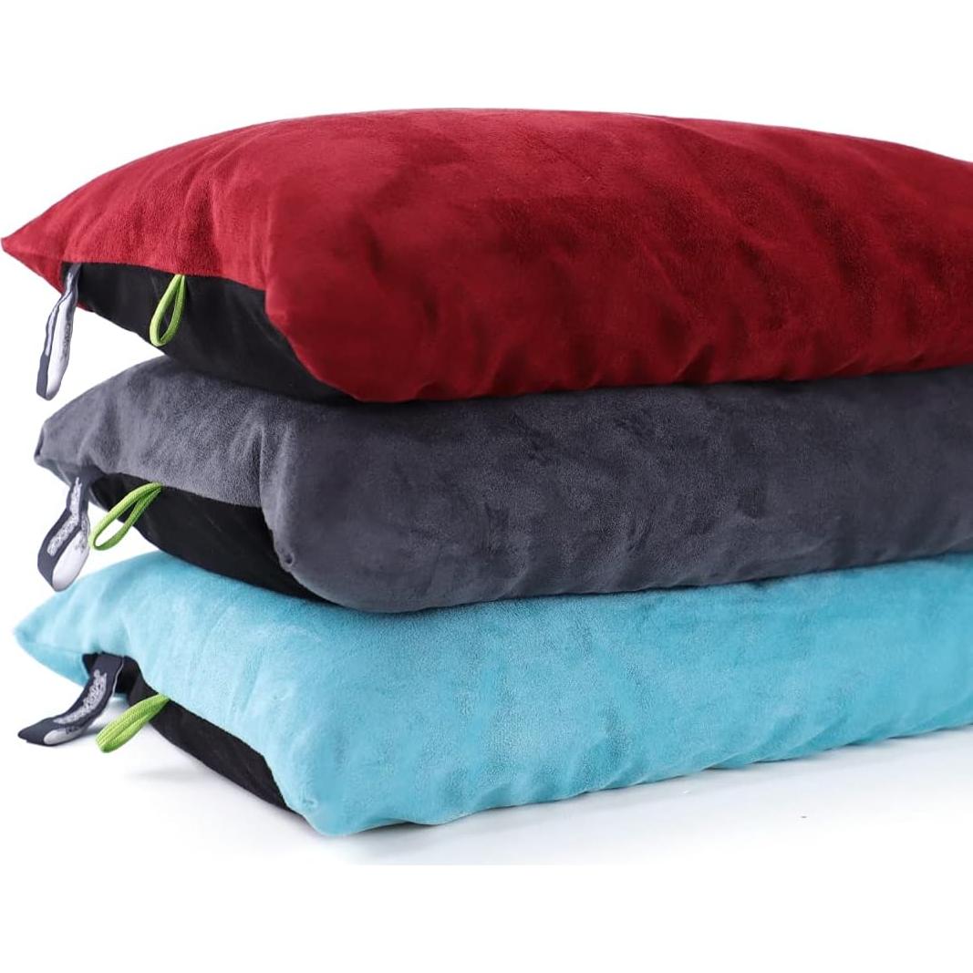 Down Filled Camping Pillow for Travel, Washable Soft Cover, Small Camp Cushion for Neck & Lumbar Support On-The-Go, Ultralight & Compressible for Hiking Backpacking - AlpliveS2046