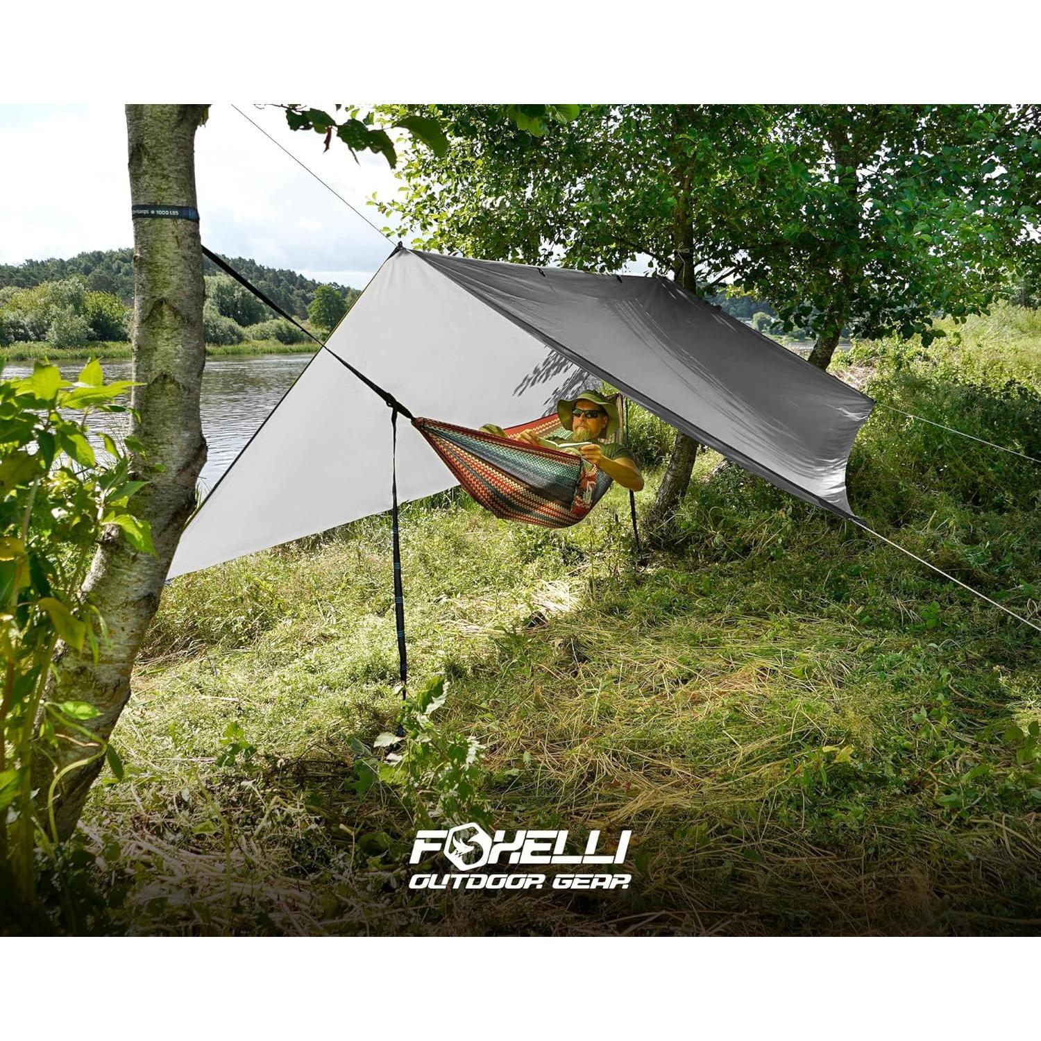 Lona Impermeable Foxelli 3.66x3.05m para Camping y Mochileo