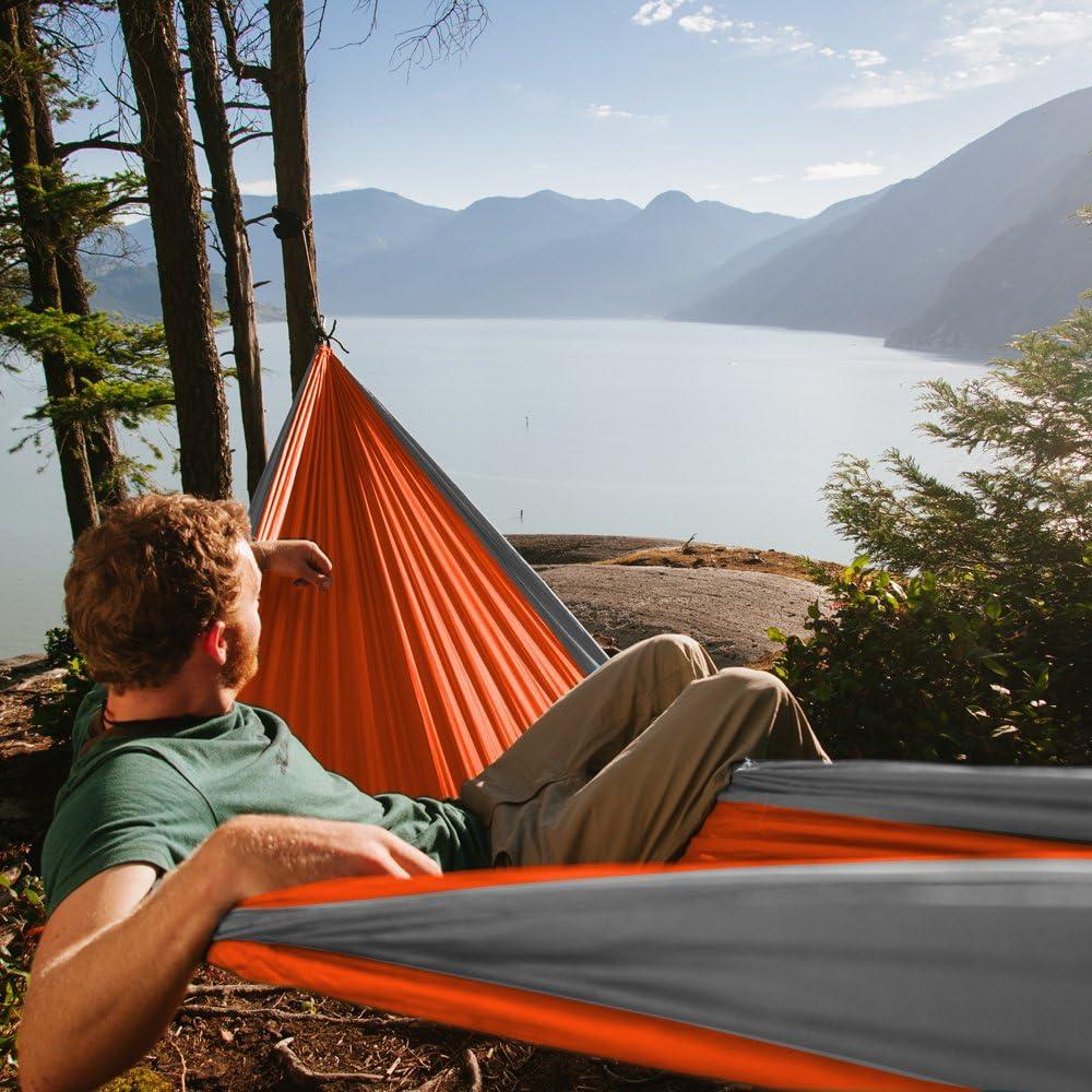Hamaca de Camping Fox Outfitters Individual Nylon 181 kg Gris/Naranja
