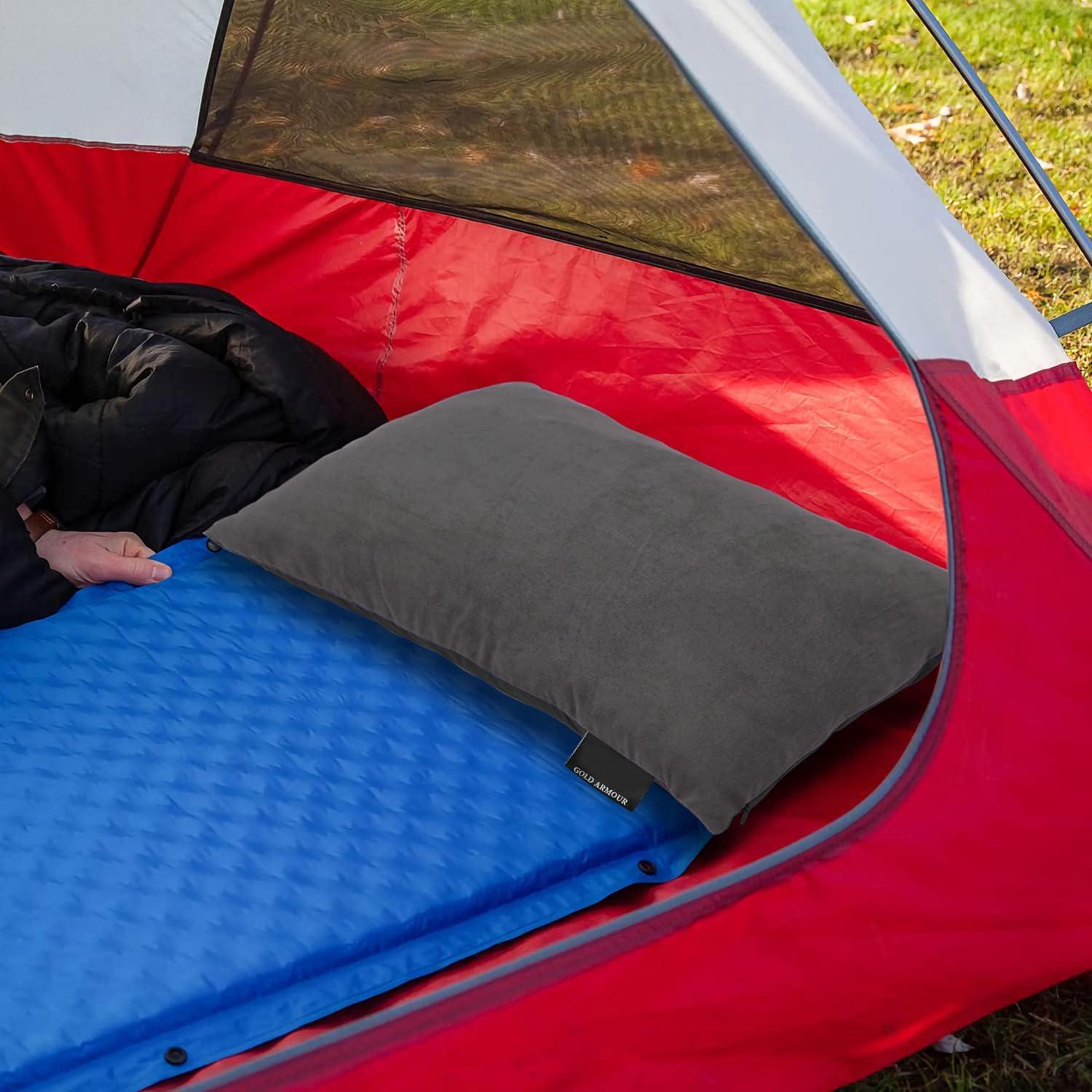 Almohada de Camping Gold Armour Mediana Espuma de Memoria 35.6x45.7cm Gris