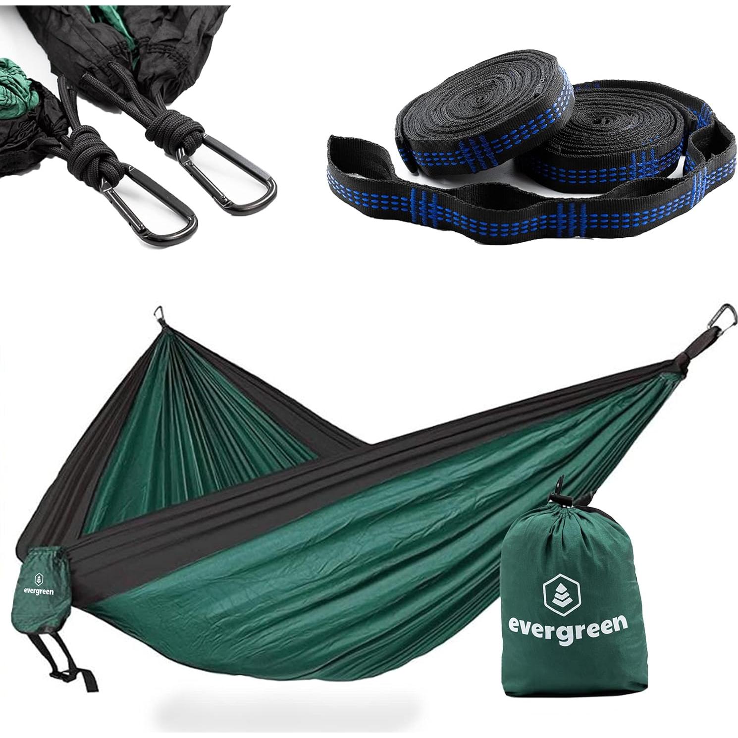 Hamaca Ligera Portátil Evergreen - Individual Verde para Camping