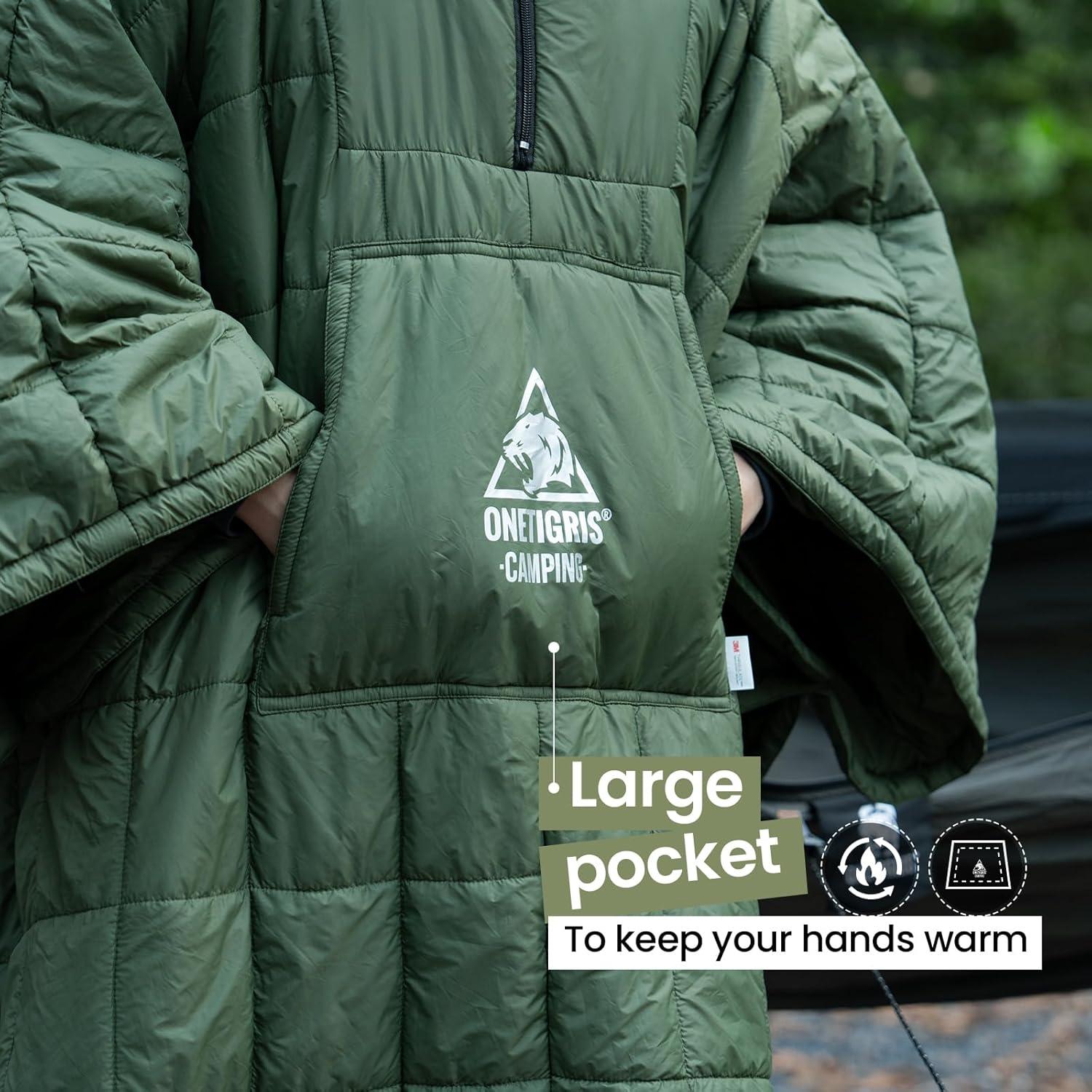 Manta de Camping OneTigris Poncho Aislante 3M Thinsulate Verde