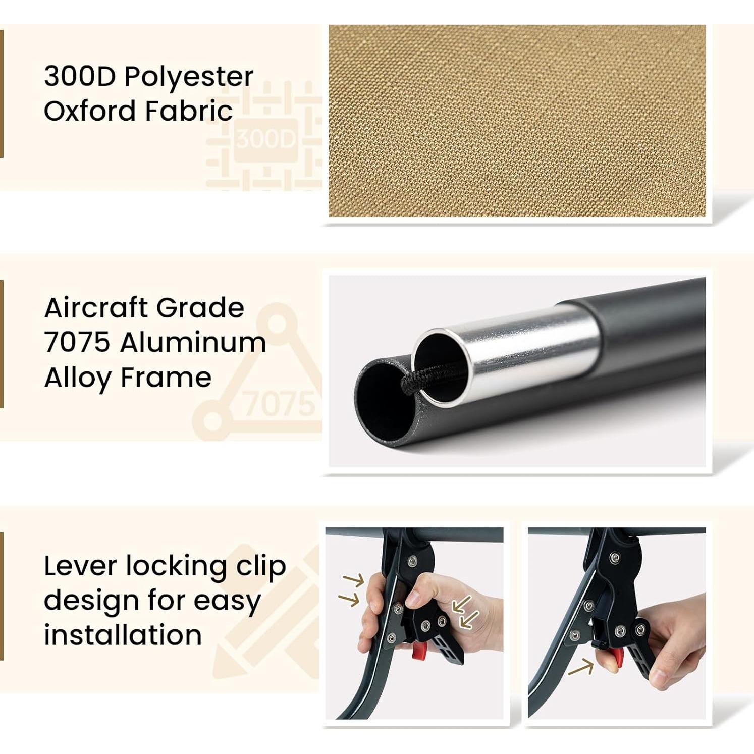 Cama de Camping OneTigris SUPRAGRIS Plegable 400lbs Marrón