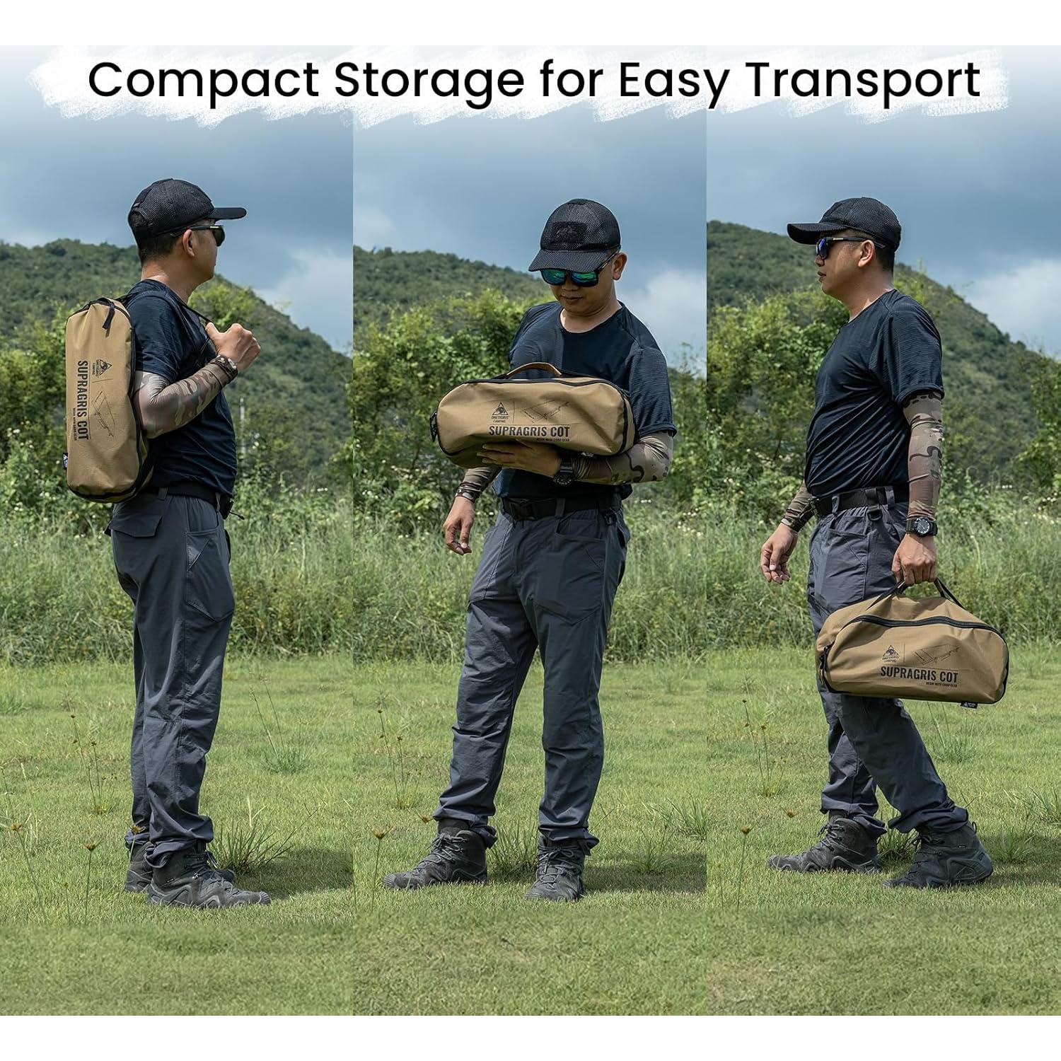 Cama de Camping OneTigris SUPRAGRIS Plegable 400lbs Marrón