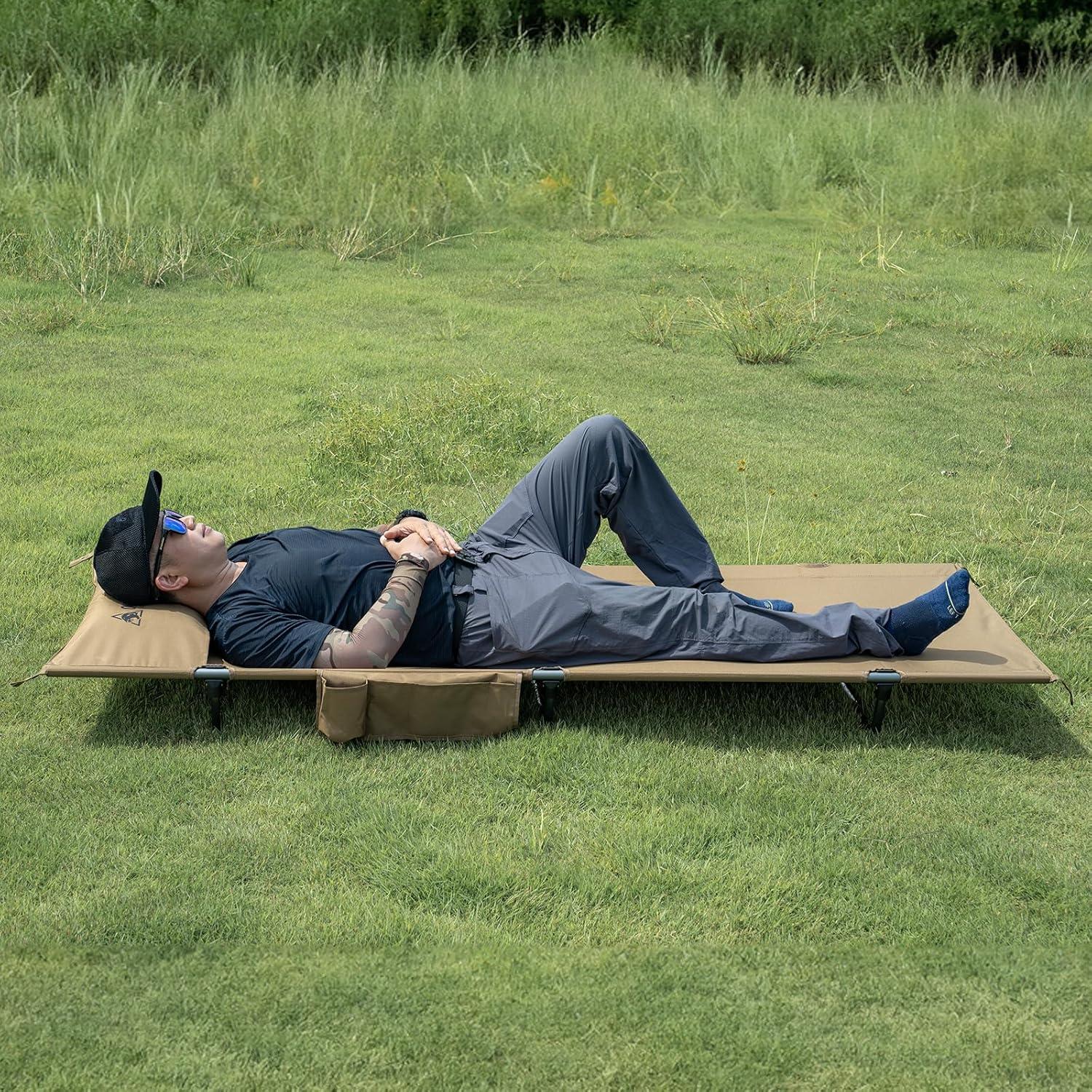 Cama de Camping OneTigris SUPRAGRIS Plegable 400lbs Marrón