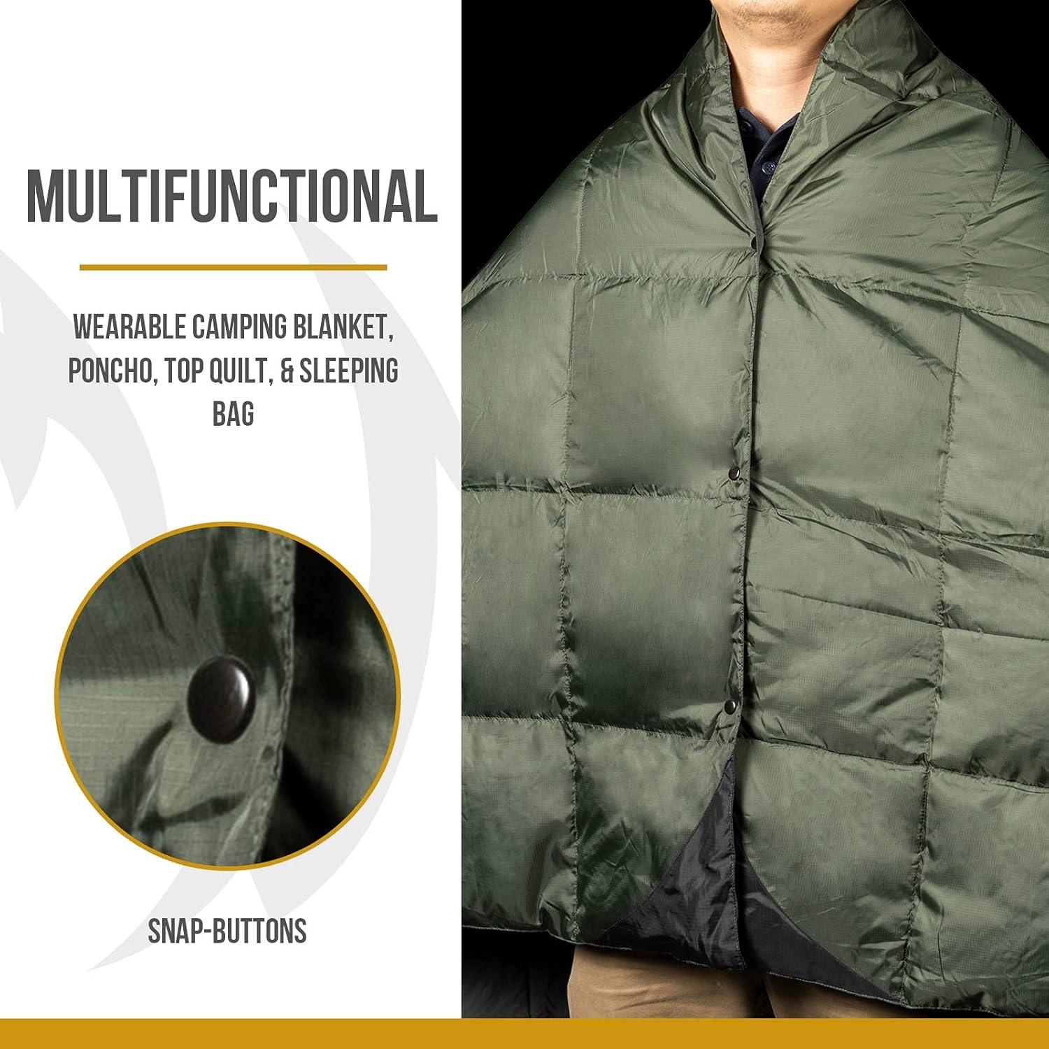 Manta de Camping OneTigris Plumas 1.95m x 1.34m Verde OD