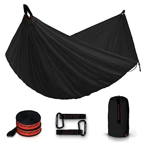 Hamaca de Camping ROCKWORKX Individual Nylon 1 Persona Negra