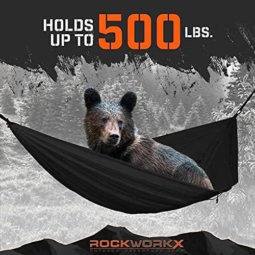 Hamaca de Camping ROCKWORKX Individual Nylon 1 Persona Negra