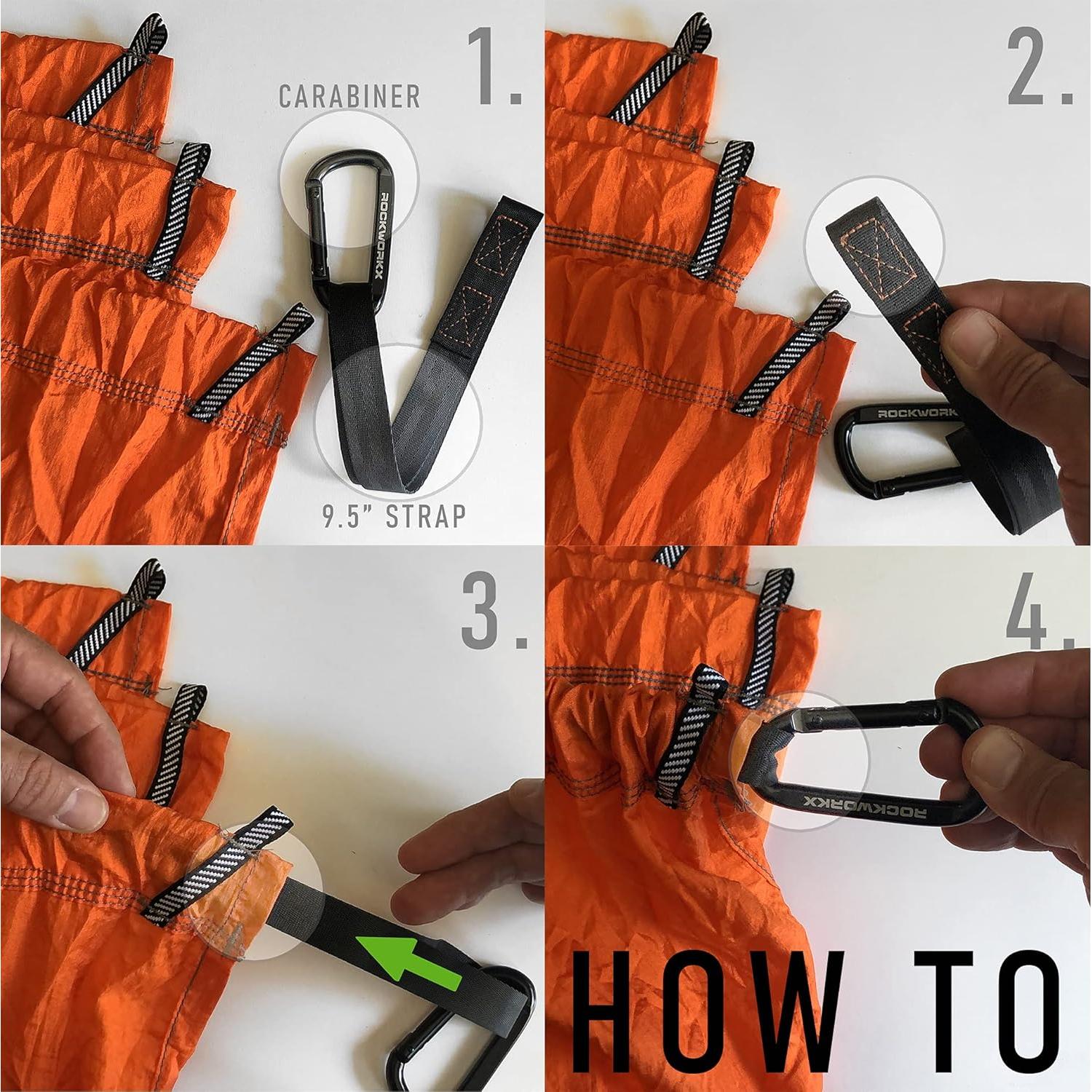 Hamaca de Camping ROCKWORKX Individual Nylon 1 Persona Negra