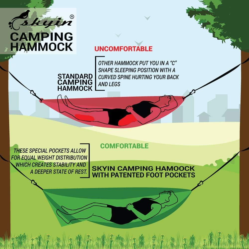 Hamaca de Camping Skyin 2.84m x 1.88m Ligera y Portátil