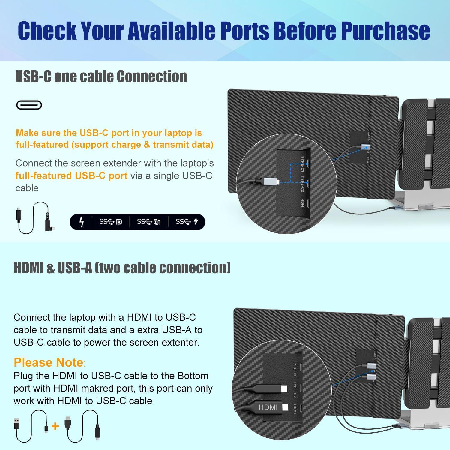 Extensor de Pantalla Doble KEFEYA S1 14" FHD 1080P USB-C