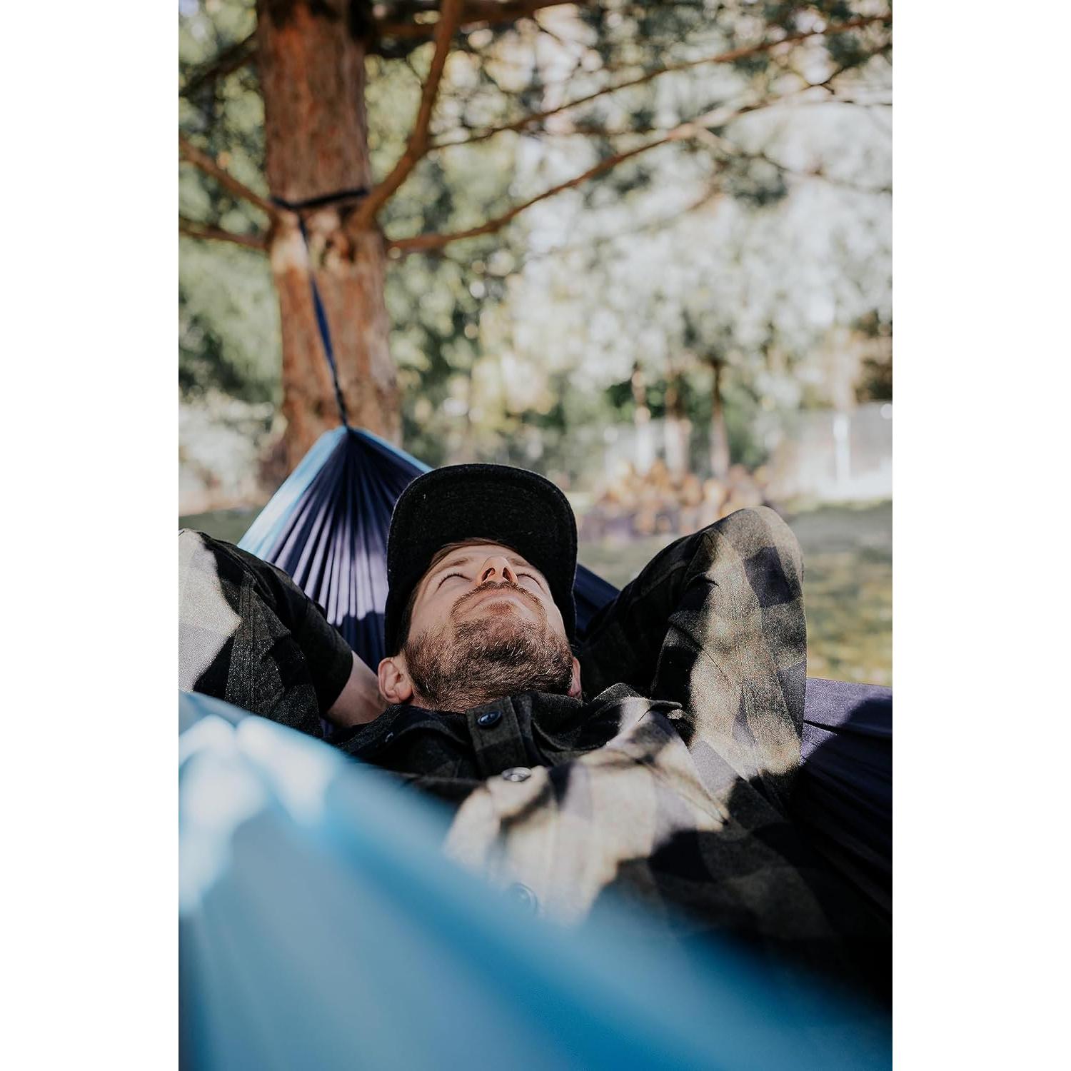 Hamaca Doble de Nylon Stansport 30630-50 Azul Marino Claro