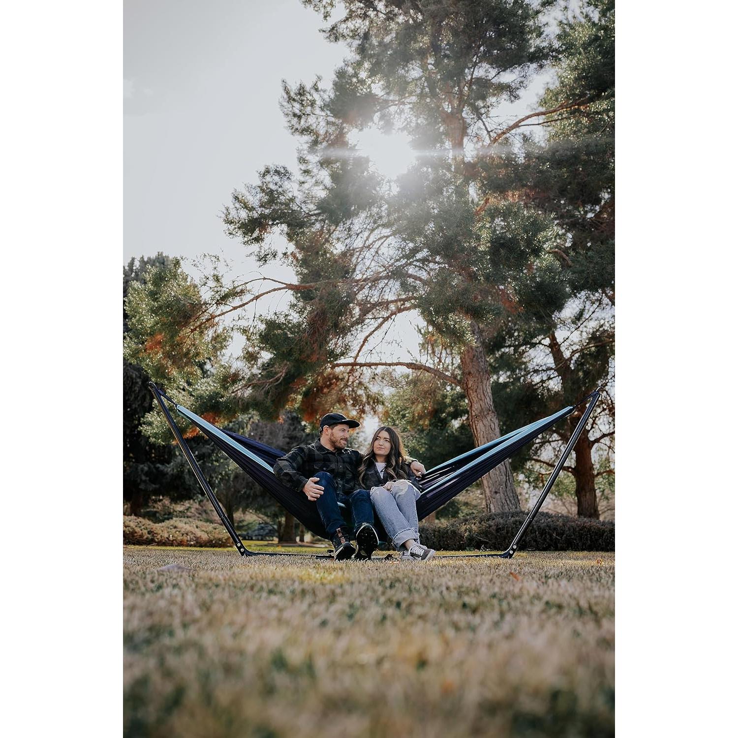 Hamaca Doble de Nylon Stansport 30630-50 Azul Marino Claro