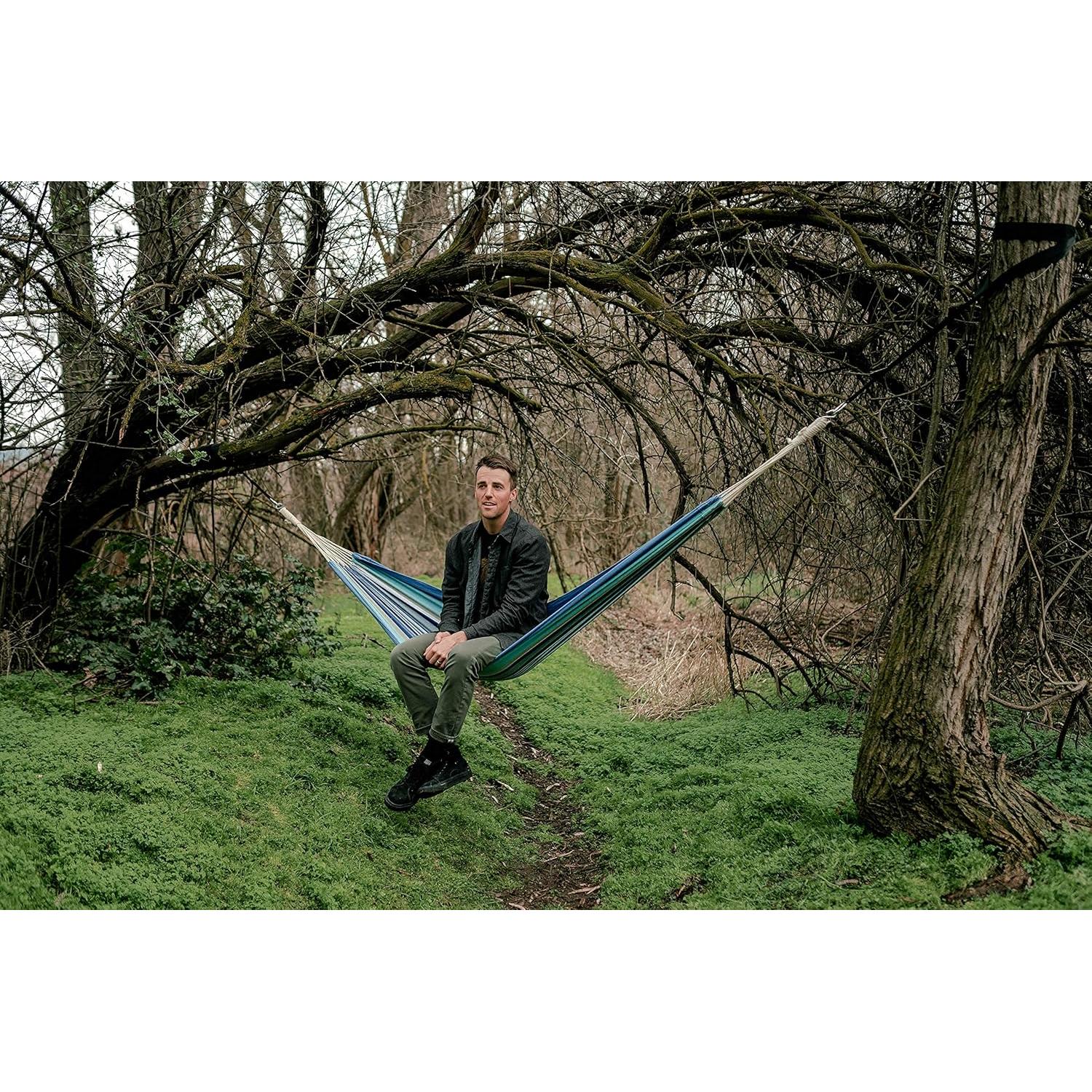 Hamaca Viajera Stansport de Algodón Azul 198x79 cm