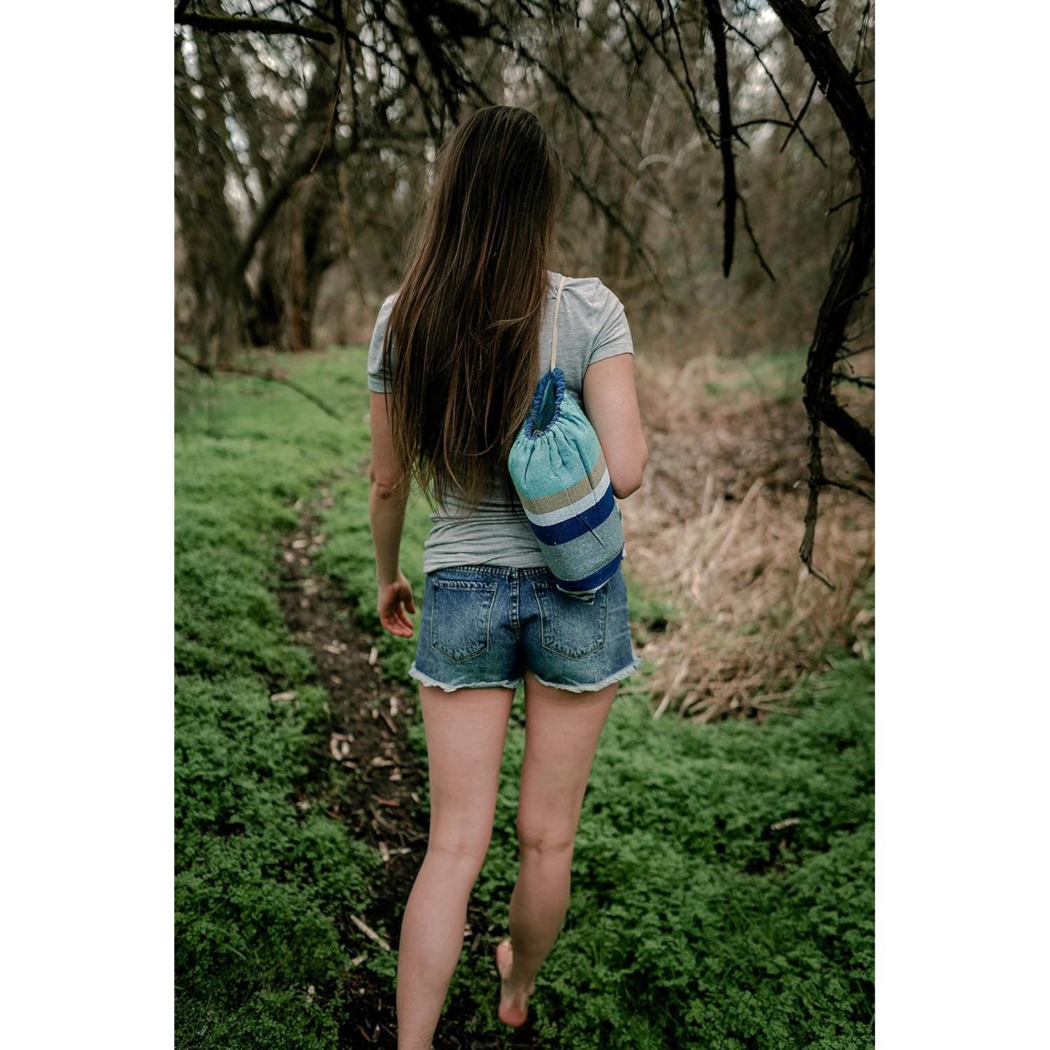 Hamaca Viajera Stansport de Algodón Azul 198x79 cm