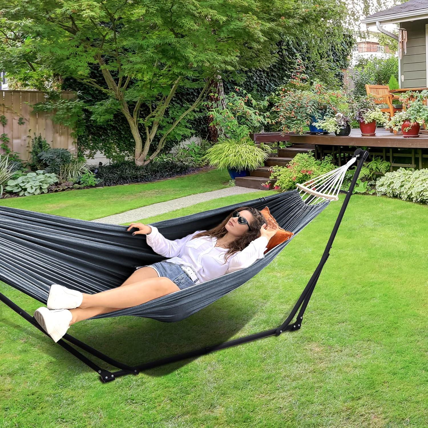 Hamaca 2 en 1 Anyoo con Soporte Plegable y Funda, 199.58 kg