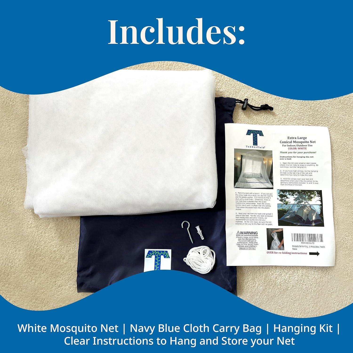 Red de Mosquito Extra Grande Tedderfield 2.6m para Cama