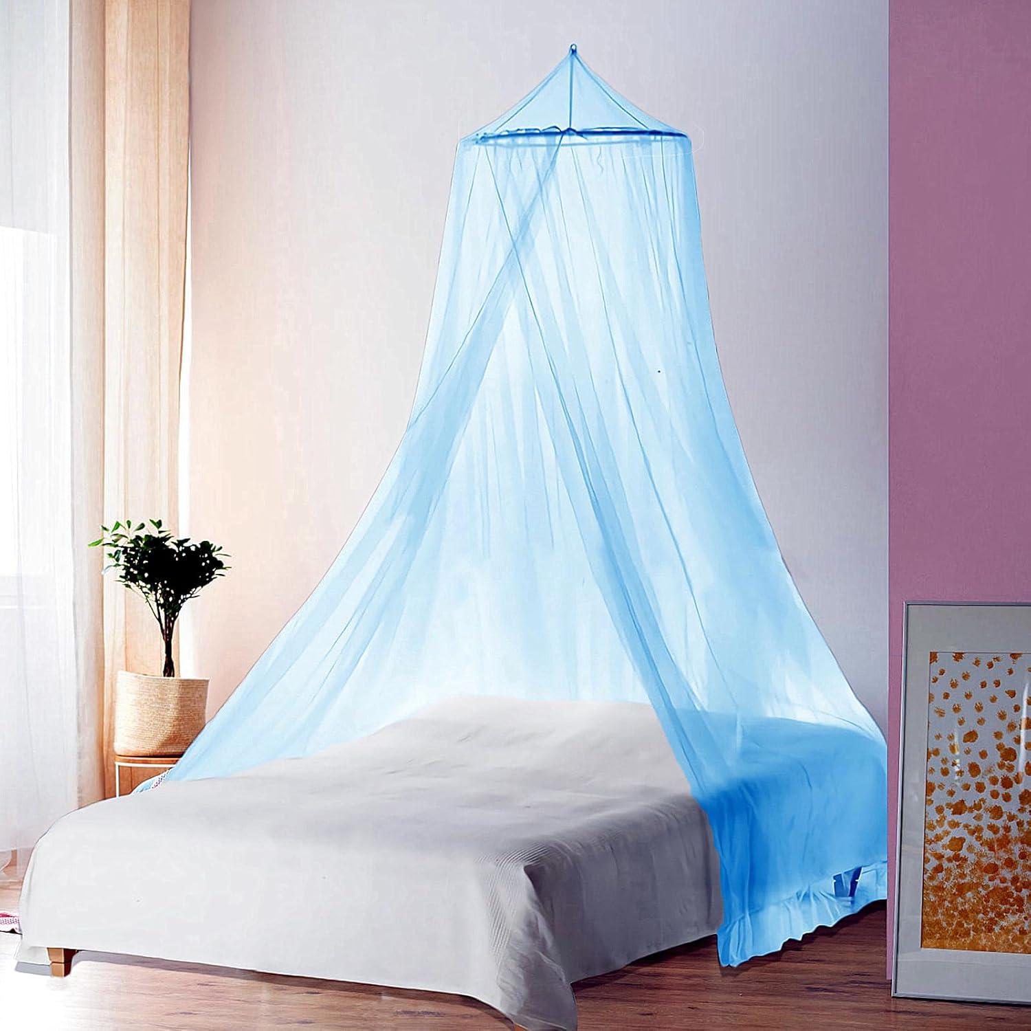 Mosquitera Colgante Aimilaly Azul para Cama Individual y Bebés