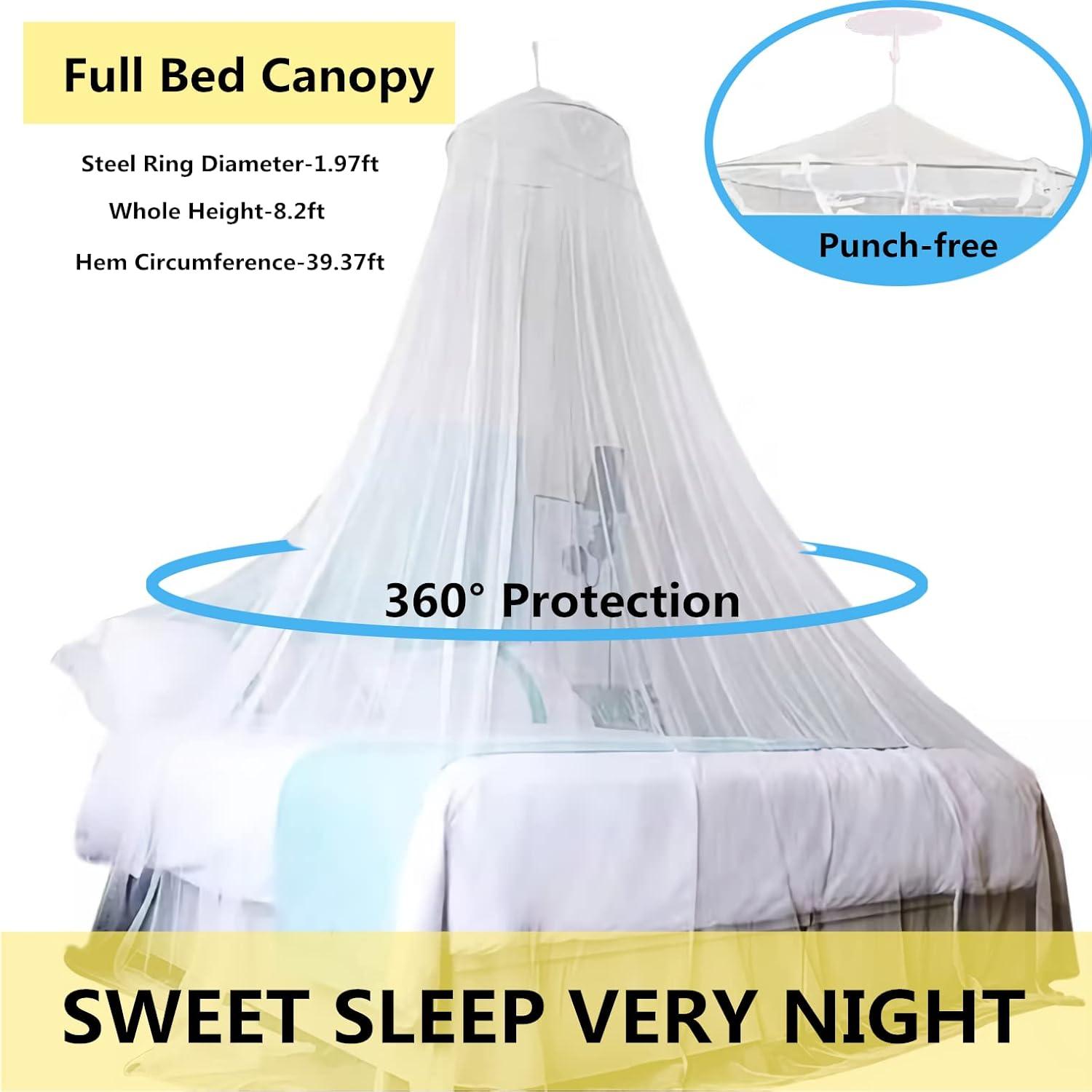 Mosquitera Colgante Aimilaly Azul para Cama Individual y Bebés