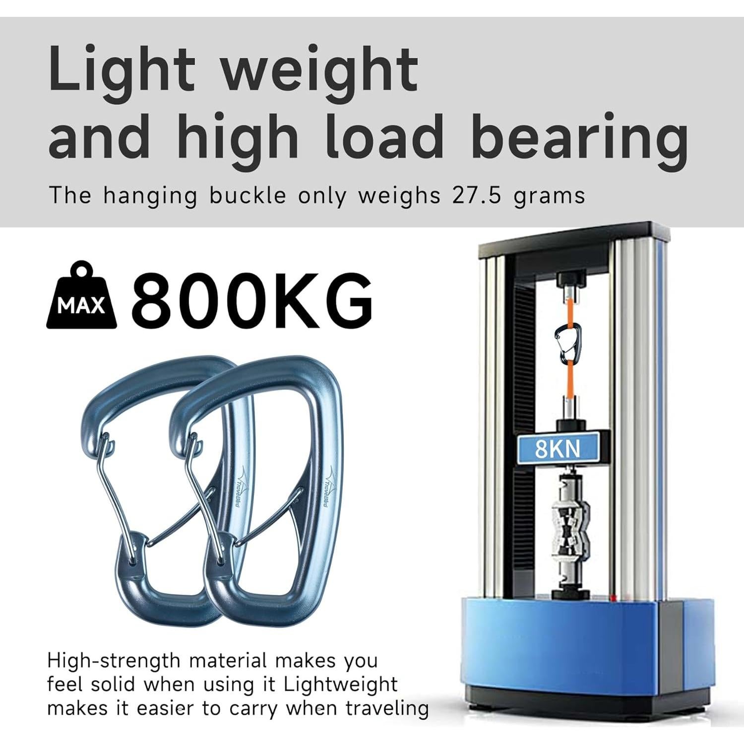 Carabineros de Aluminio Travel Bird 8KN 2 PCS para Camping