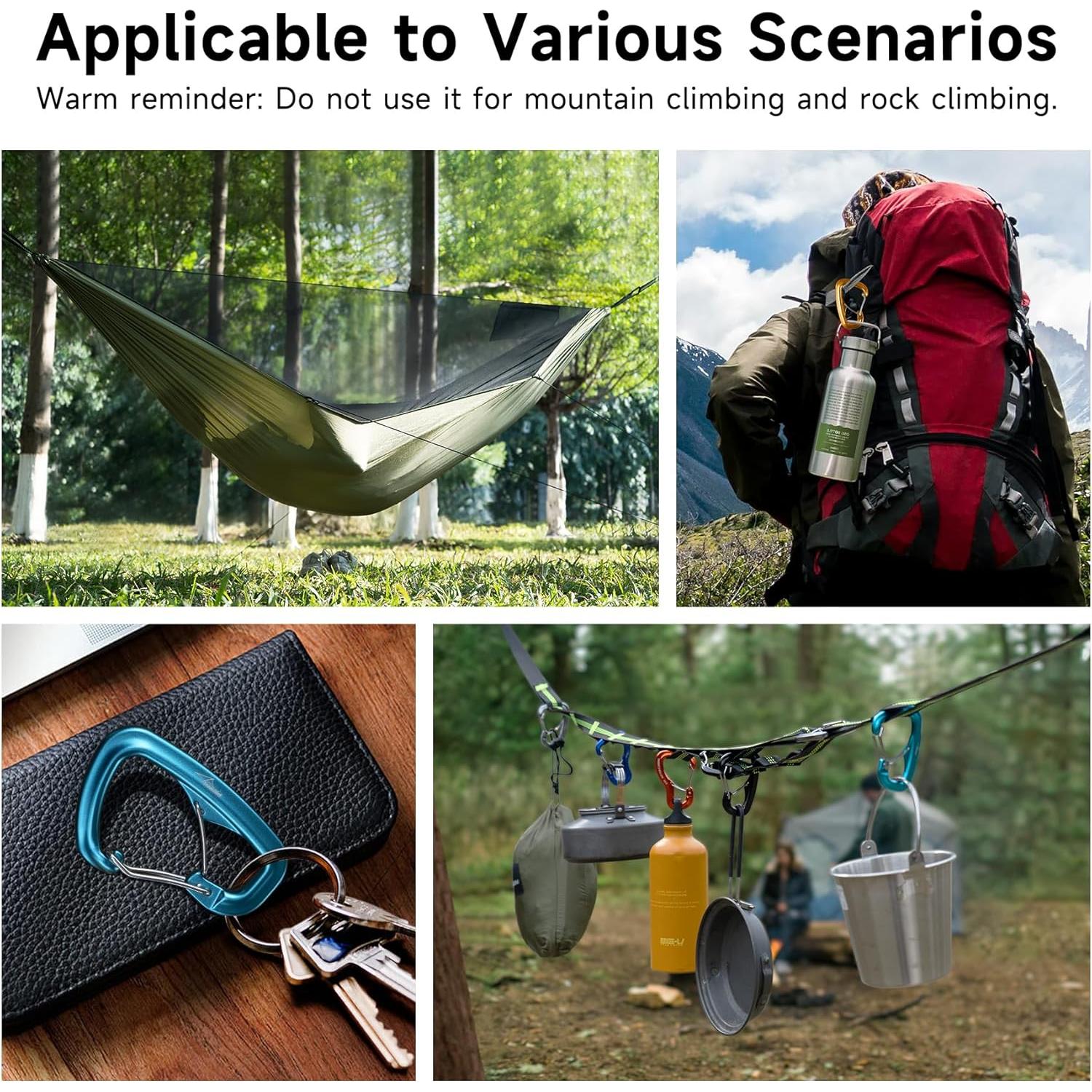 Carabineros de Aluminio Travel Bird 8KN 2 PCS para Camping