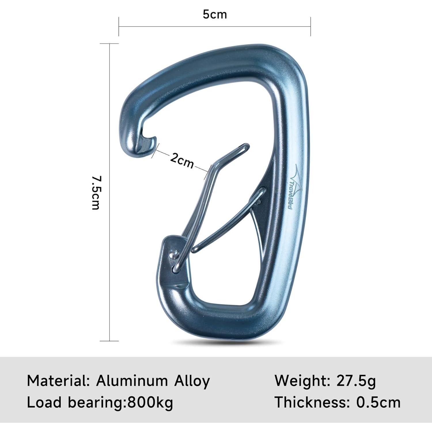 Carabineros de Aluminio Travel Bird 8KN 2 PCS para Camping