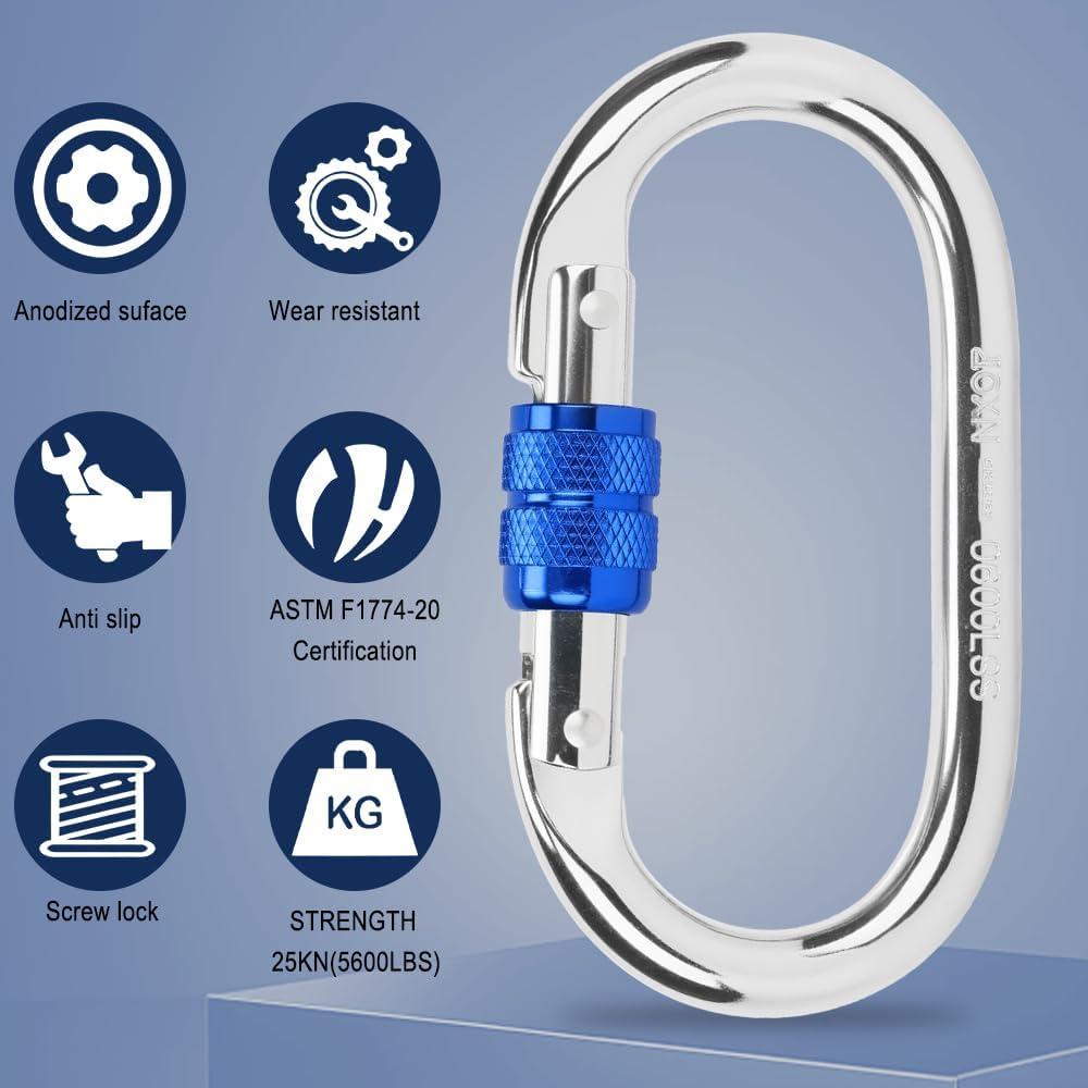 Mosquetón de alta resistencia Kvittra DSK Grande 25KN Plata