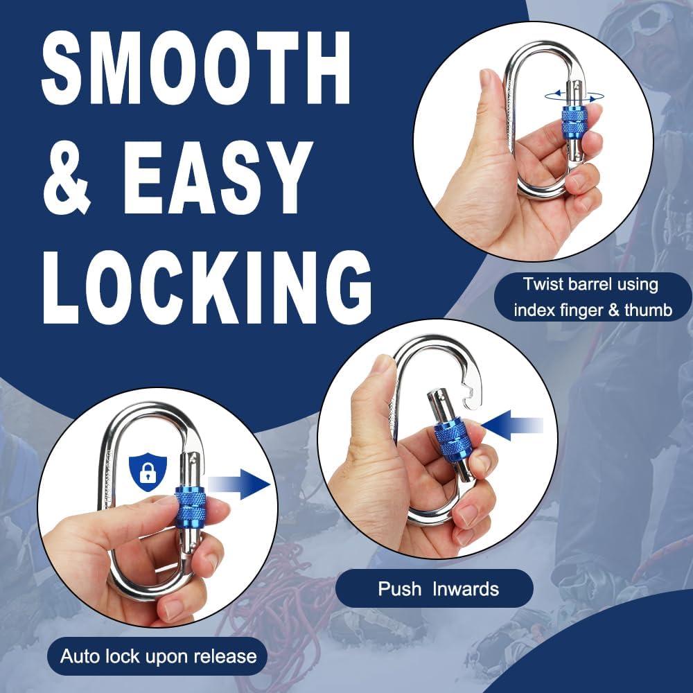 Mosquetón de alta resistencia Kvittra DSK Grande 25KN Plata