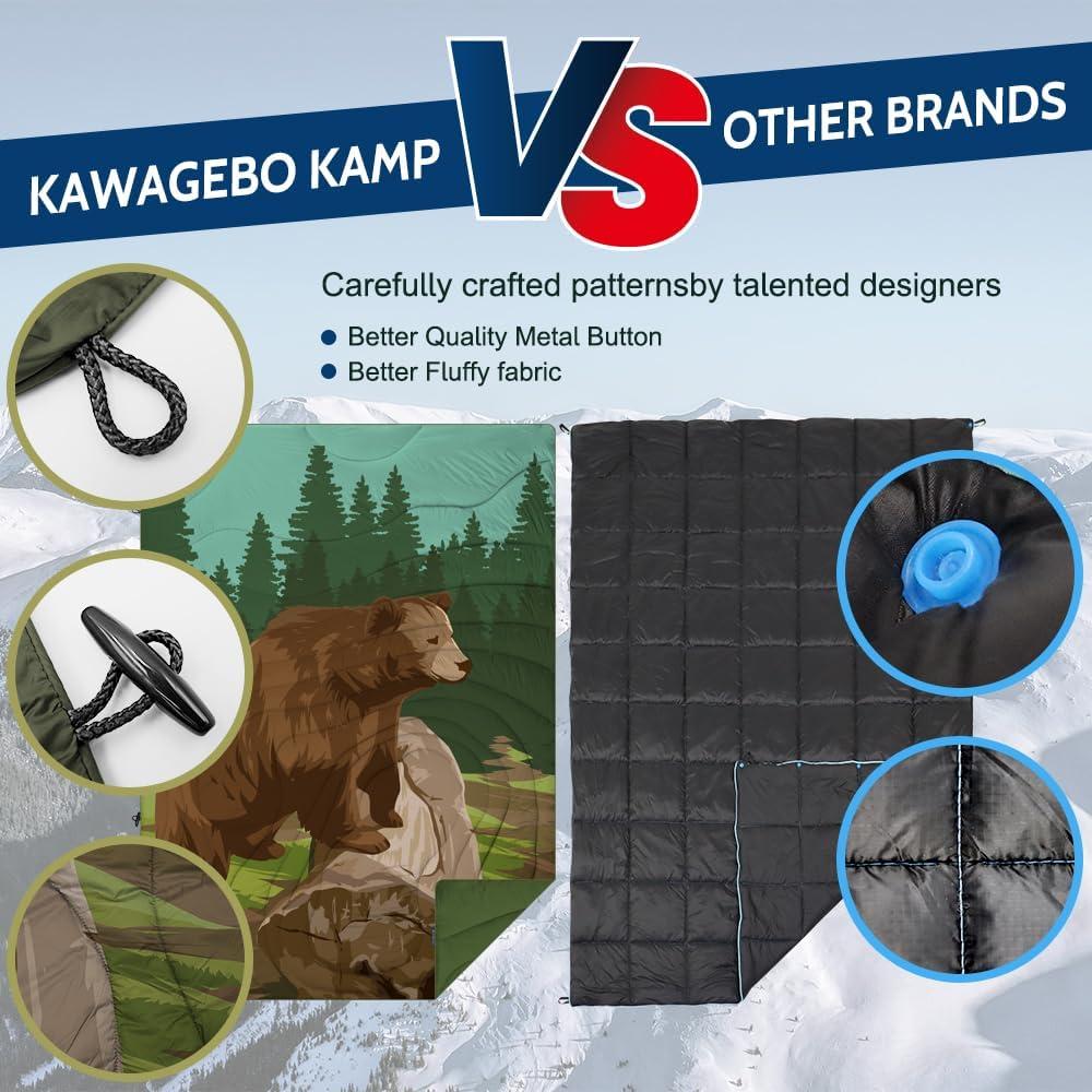 Manta de Camping KawaGebo Kamp Puffy 198x142cm Verde