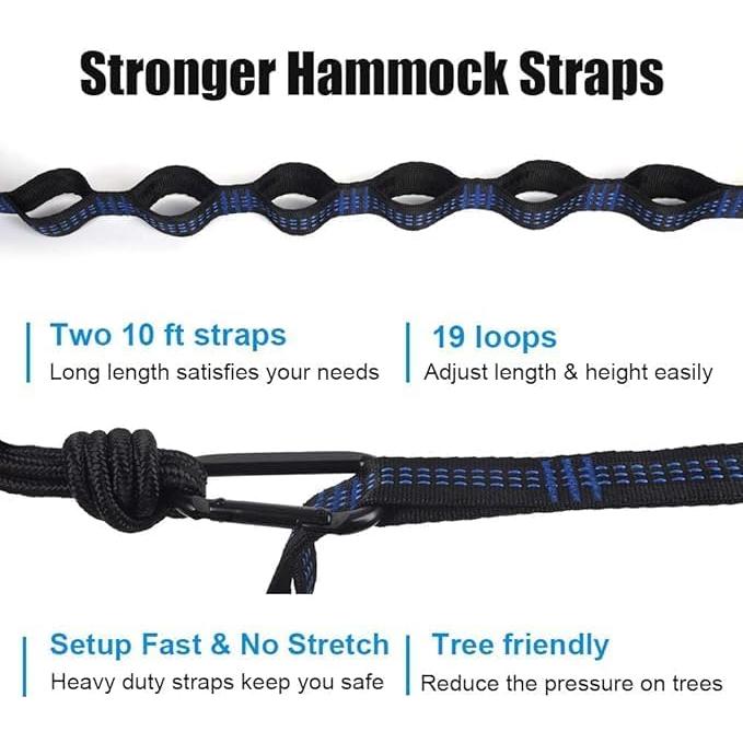 Hamaca Doble de Camping Qevooon 210T Nylon 299.37 kg