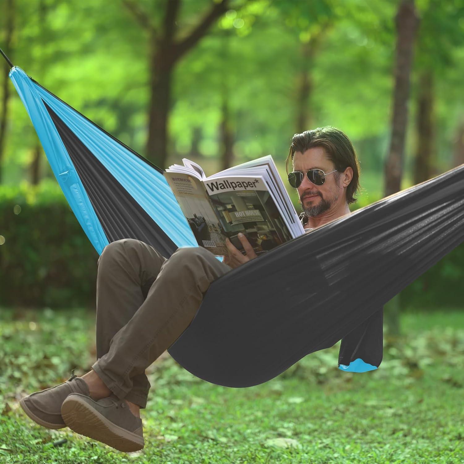 Hamaca Doble de Camping Qevooon 210T Nylon 299.37 kg