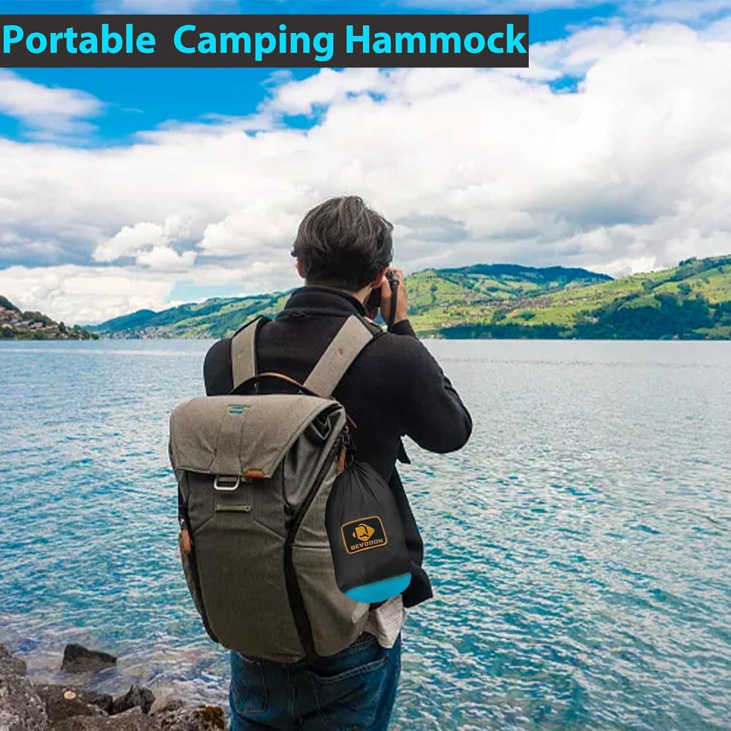 Hamaca Doble de Camping Qevooon 210T Nylon 299.37 kg