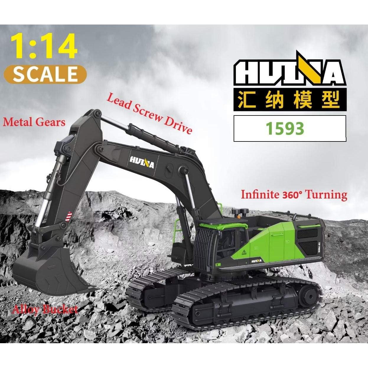 Excavadora RC Huina 1593 1:14 Escala 22 Canales Metal
