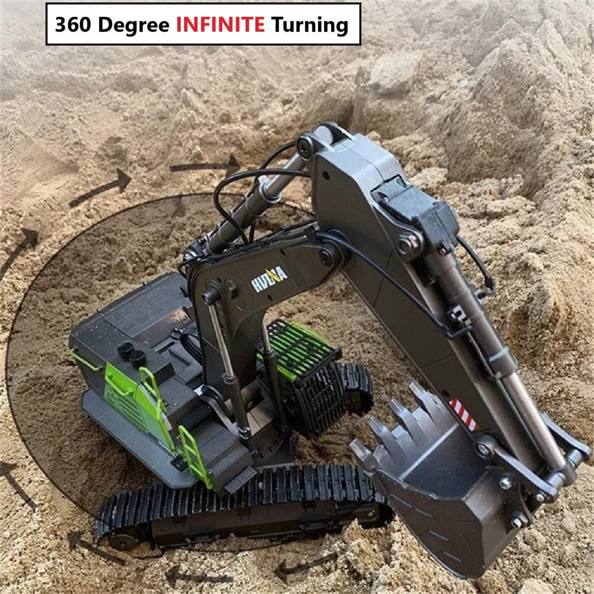 Excavadora RC Huina 1593 1:14 Escala 22 Canales Metal