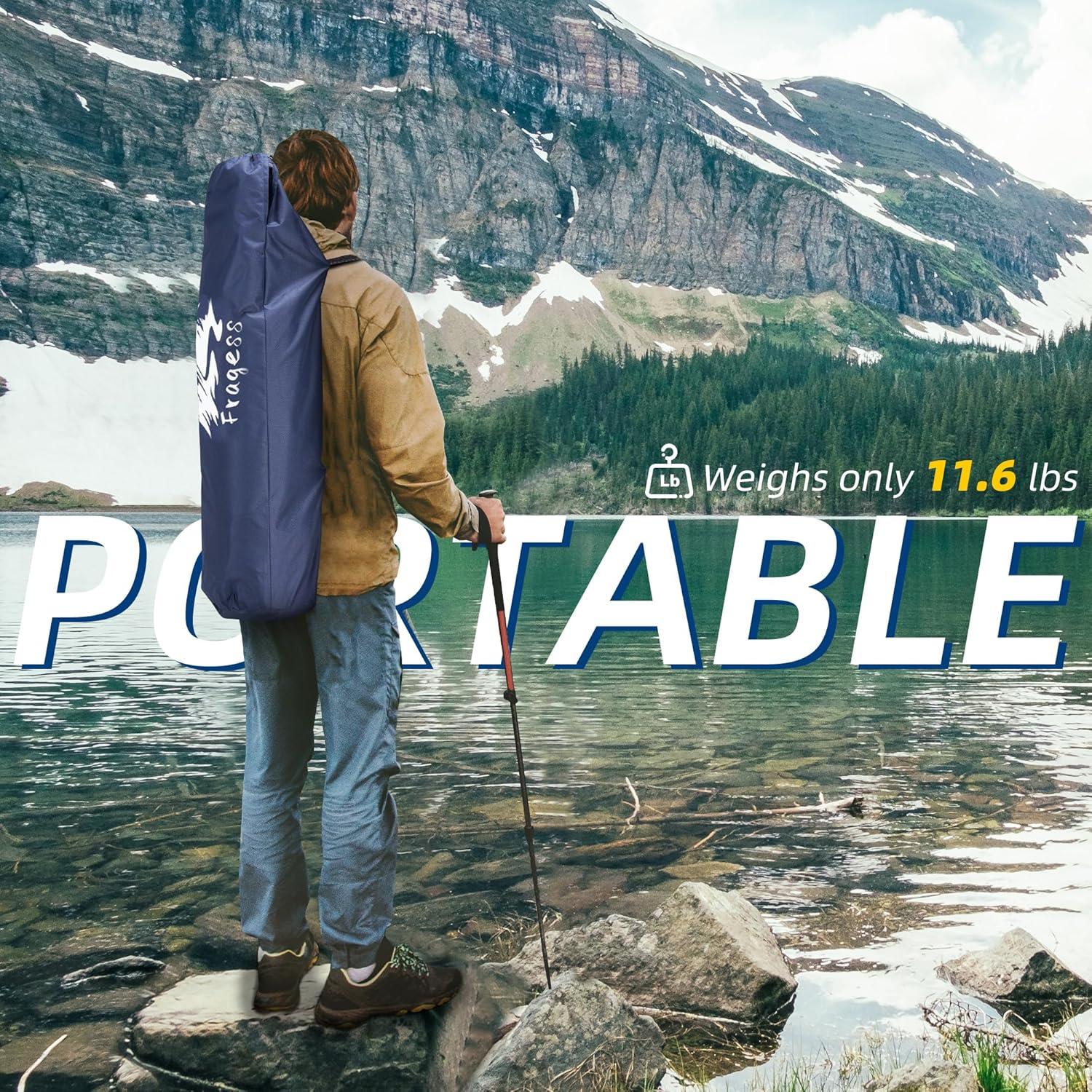 Silla de Hamaca Plegable Fragess Azul con Respaldo Ajustable 150kg