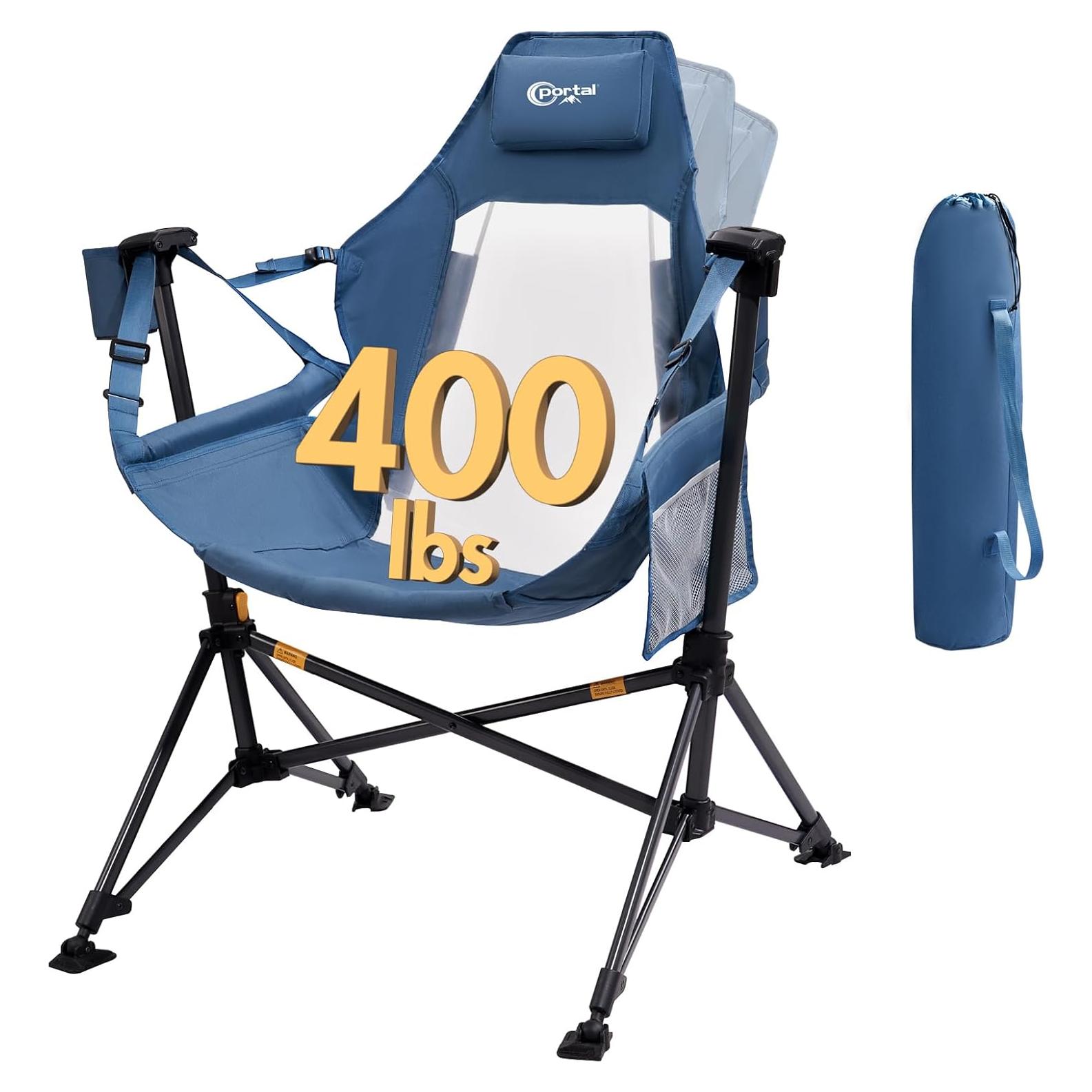 Silla de Camping Colgante Portal, Respaldo Alto, 181.4 kg, Azul