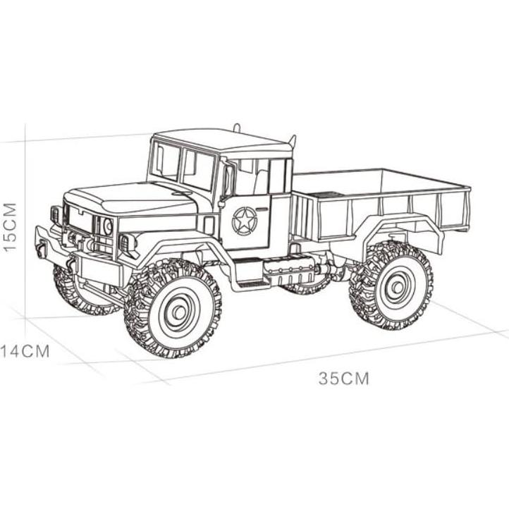 Coche RC Graces Dawn B-1 Camión Militar 1:16 4WD LED