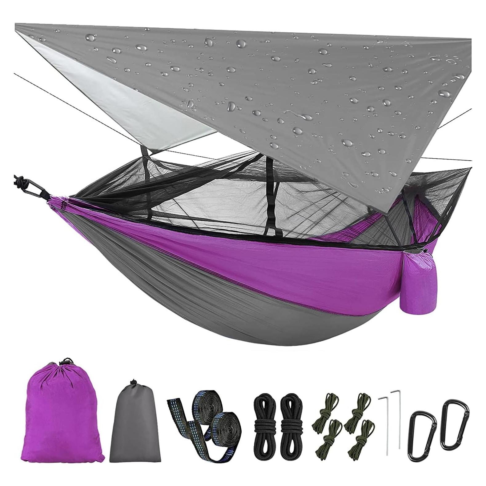 Hamaca de Camping MIFXIN con Red Mosquitos y Toldo Impermeable