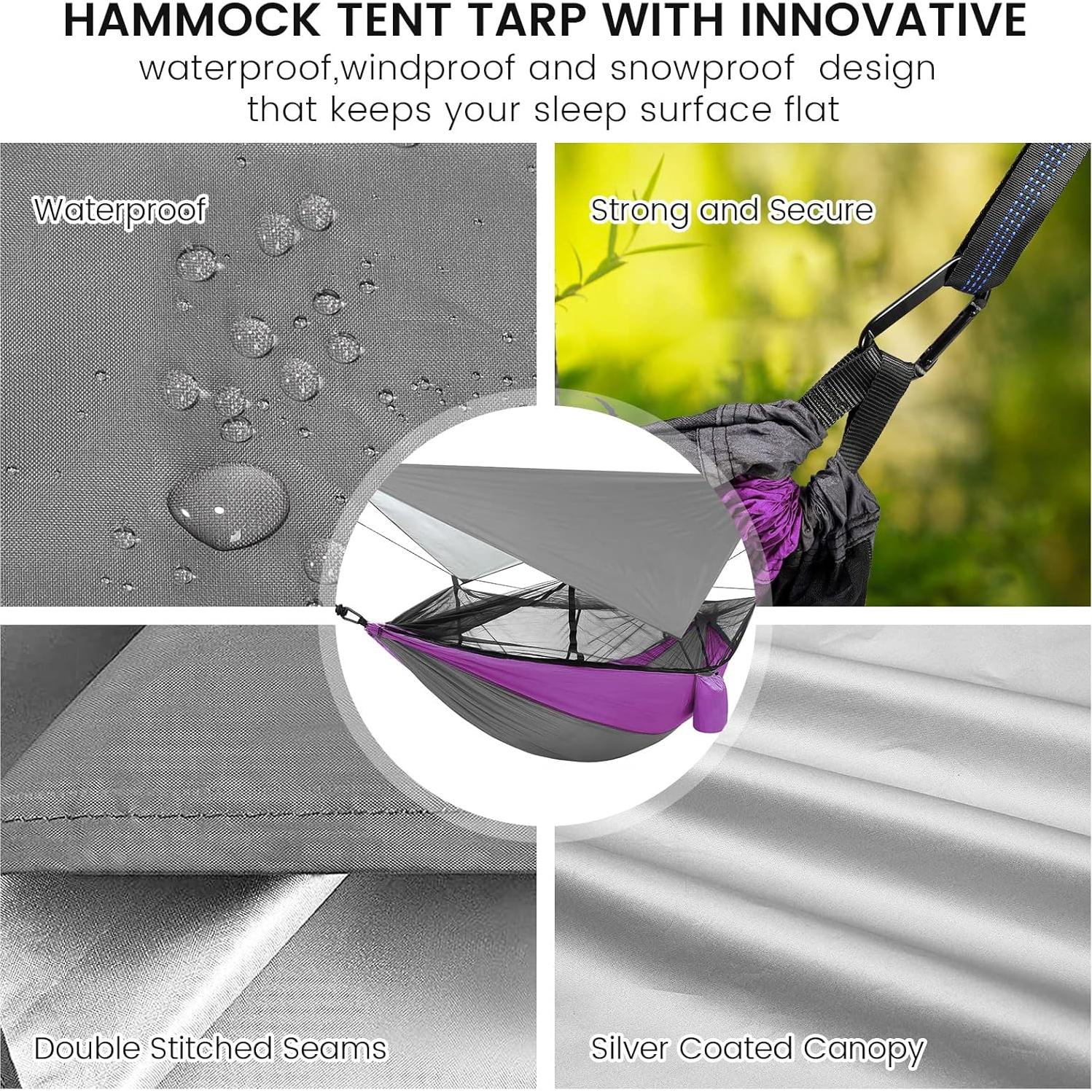 Hamaca de Camping MIFXIN con Red Mosquitos y Toldo Impermeable