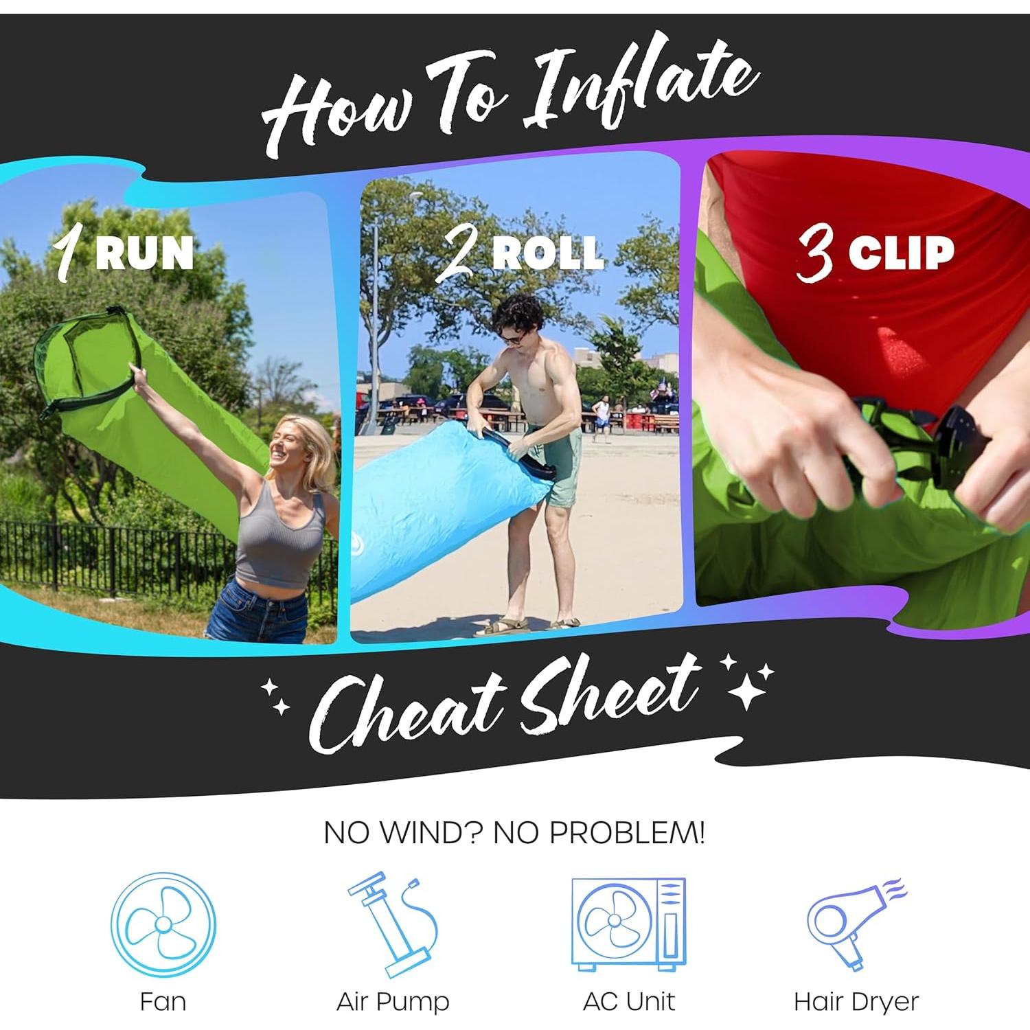 Sillones Inflables Nevlers 2 Pack Azul y Verde | Poliester 210T