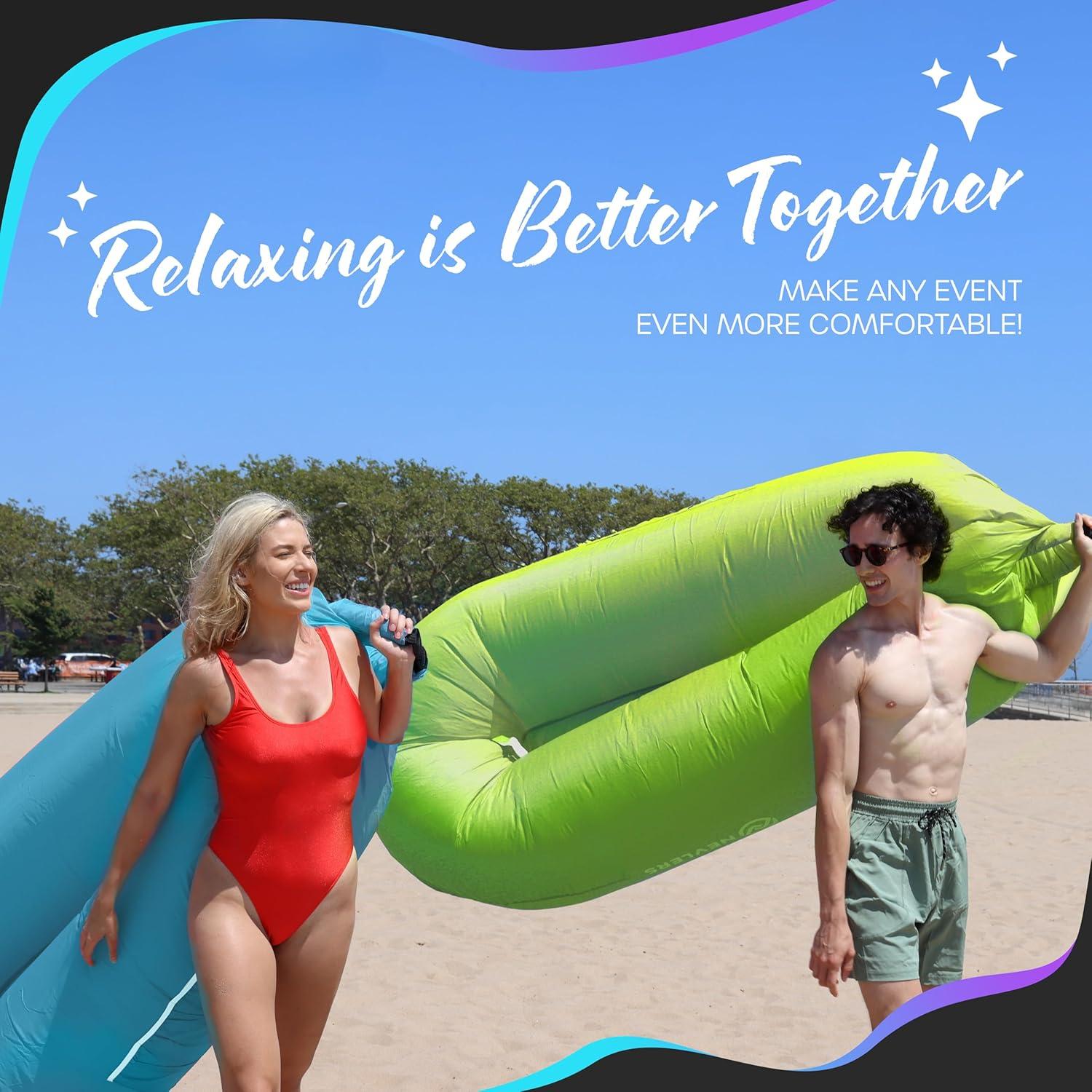 Sillones Inflables Nevlers 2 Pack Azul y Verde | Poliester 210T