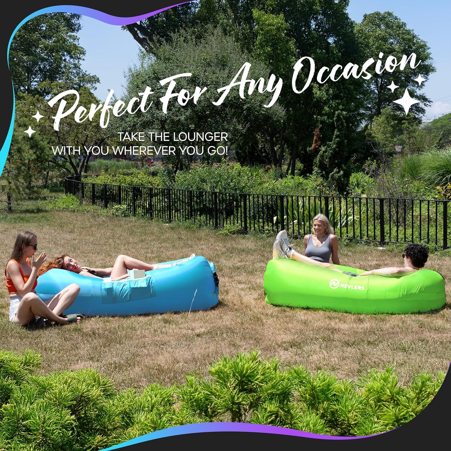 Sillones Inflables Nevlers 2 Pack Azul y Verde | Poliester 210T