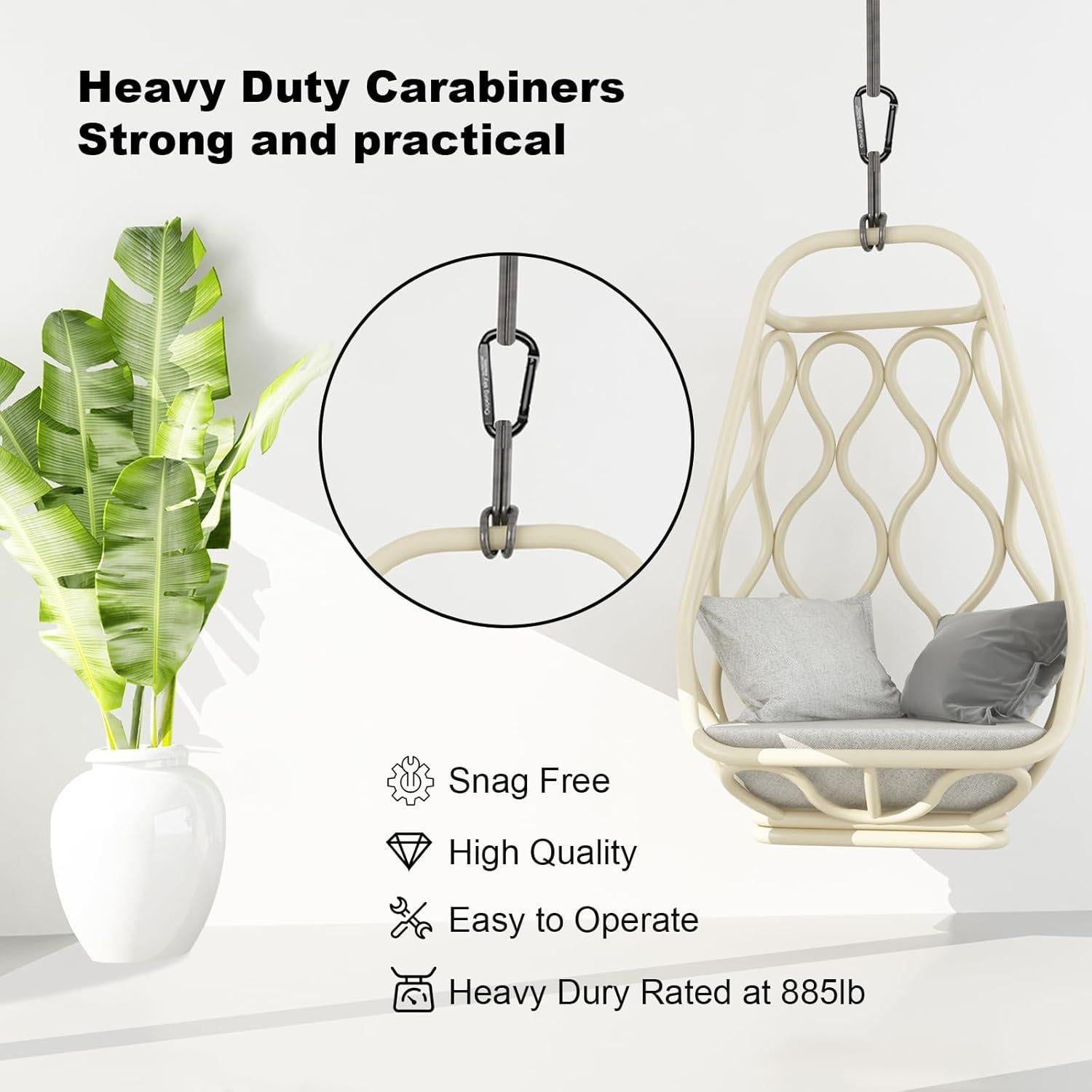 Clip de Carabiner Oupeng Sky 8 cm 388 kg Negro Multiusos