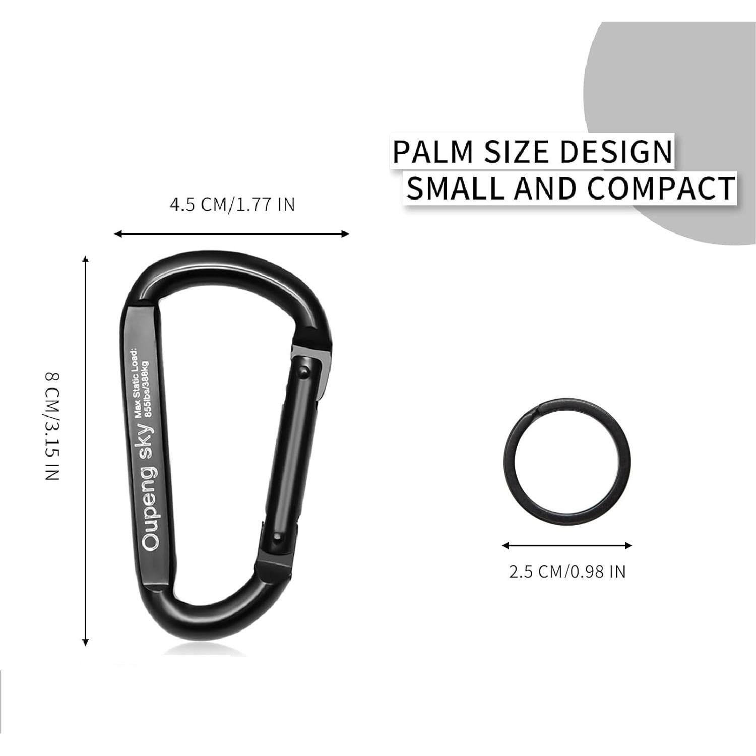 Clip de Carabiner Oupeng Sky 8 cm 388 kg Negro Multiusos