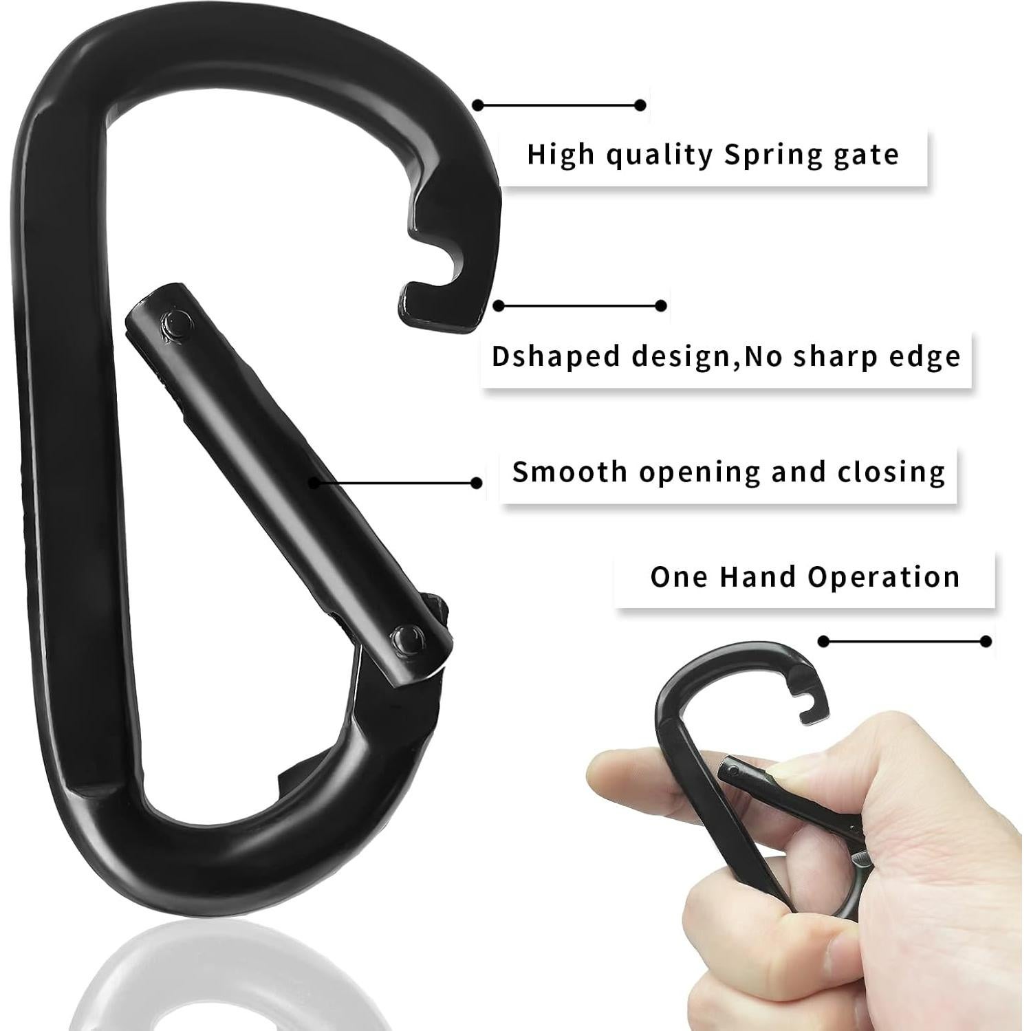 Clip de Carabinero Oak-Sports 3" Alta Resistencia Negro 399 kg