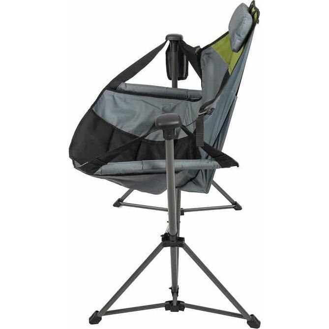 RIO Hammock Camping Chair, Steel, Adjustable Back, Swinging Chair, Folding Rocking Chair with Pillow Cup Holder, Recliner for Outdoor Travel, Water Resistant, Sports Games, Lawn Concerts Backyard