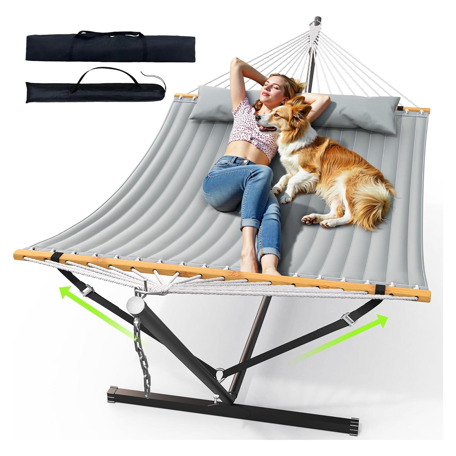 Hamaca Doble ANAGOO con Soporte Ajustable para Exterior