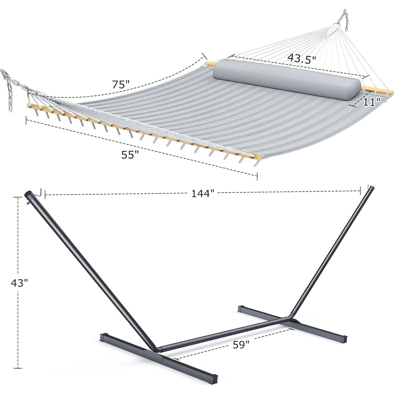 Hamaca Doble ANAGOO con Soporte Ajustable para Exterior
